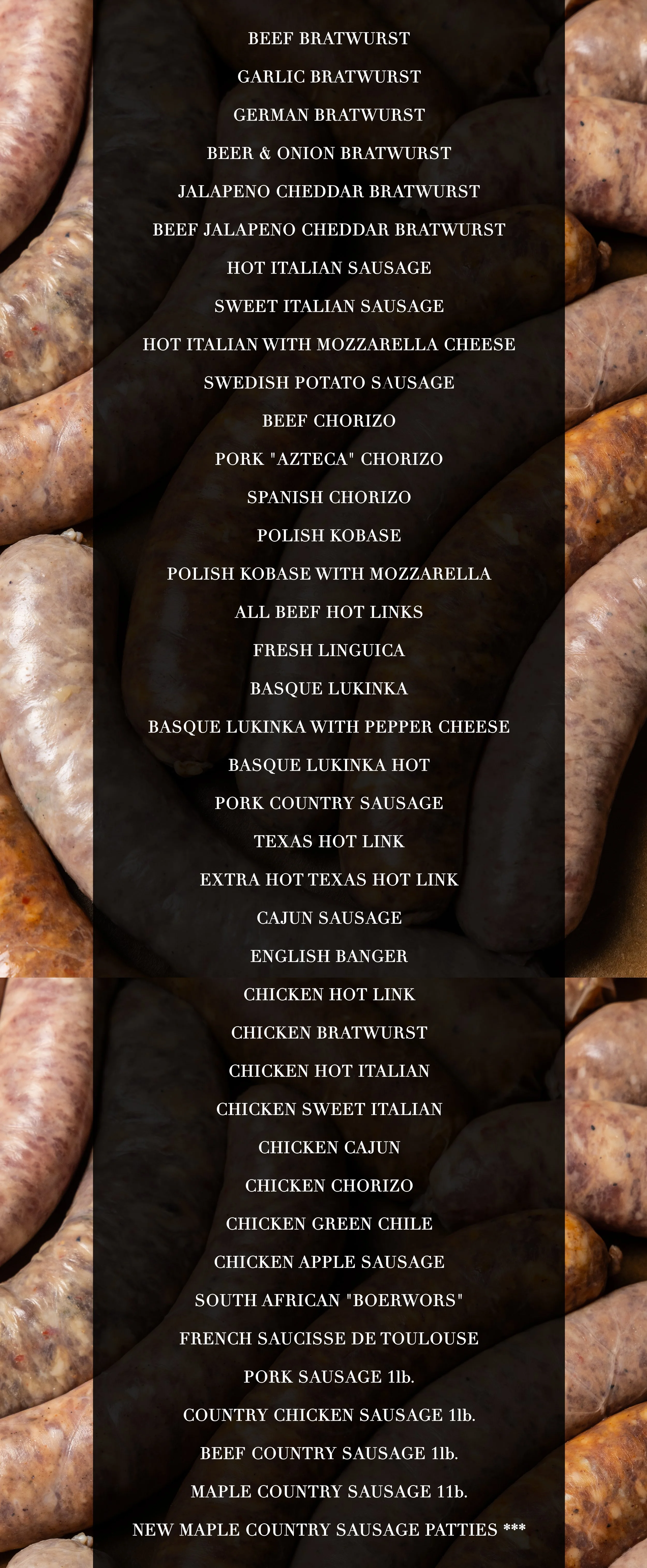 Sausages — Hottinger Family Meats