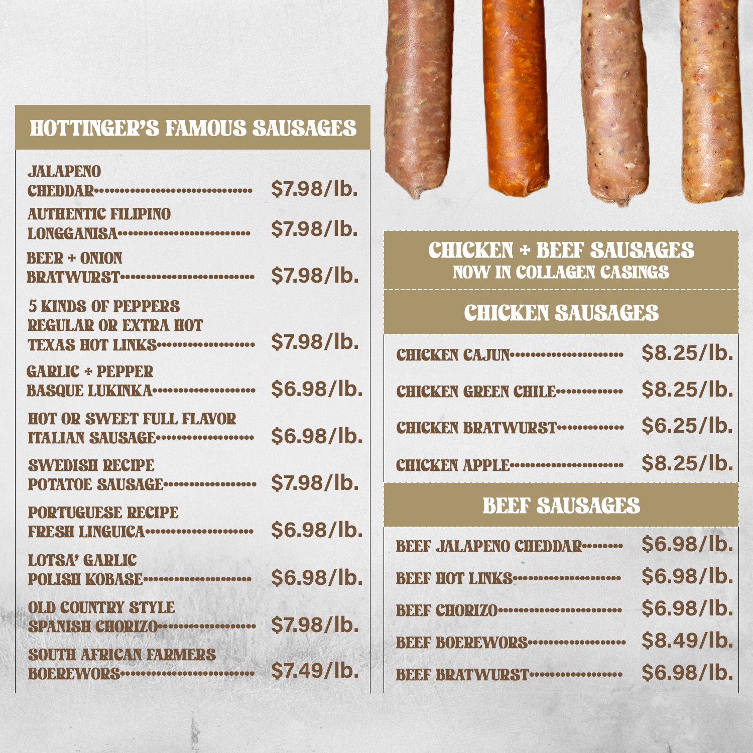 Hottinger Family Meats Weekly Specials Ad good through April 18th, 2026- April 24th, 2026