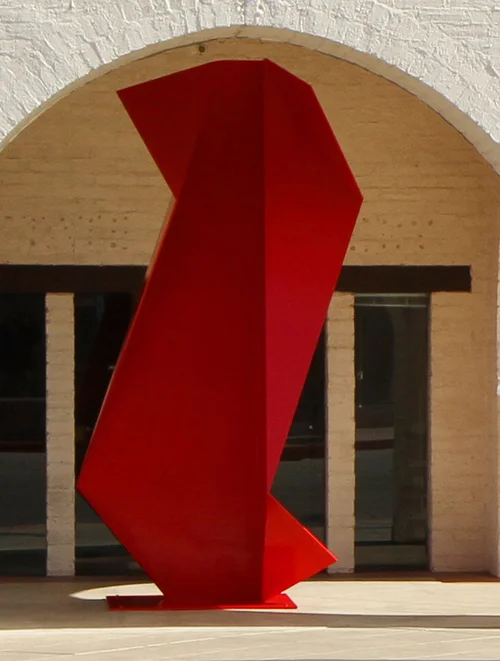 Tiron IV , 2013 Painted corten steel 144 x 52 x 60 in. (366 x 183 x 152 cm)