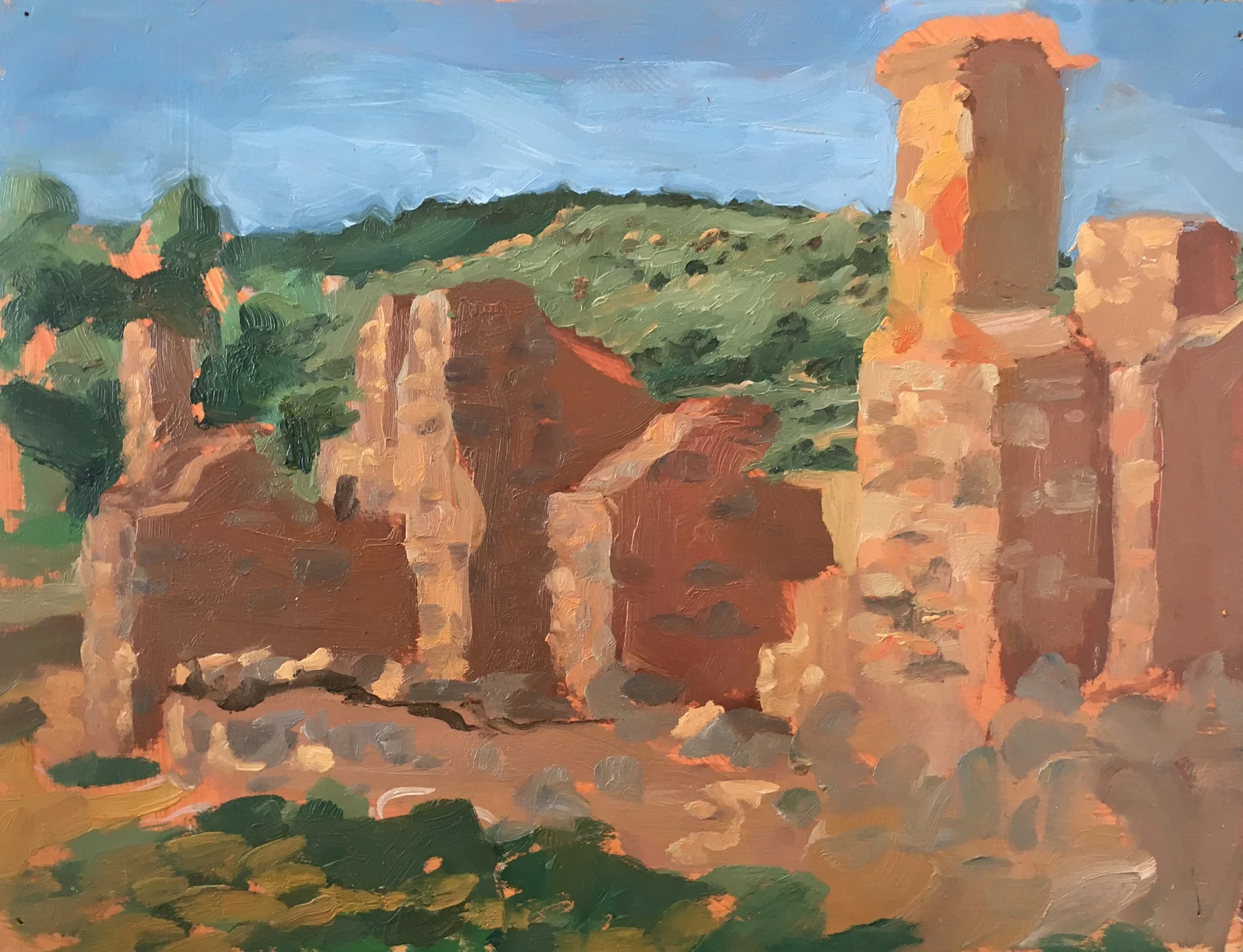Kanyaka Homestead sketch, Oil on panel, 34 x 26 Oil on panel, 2013