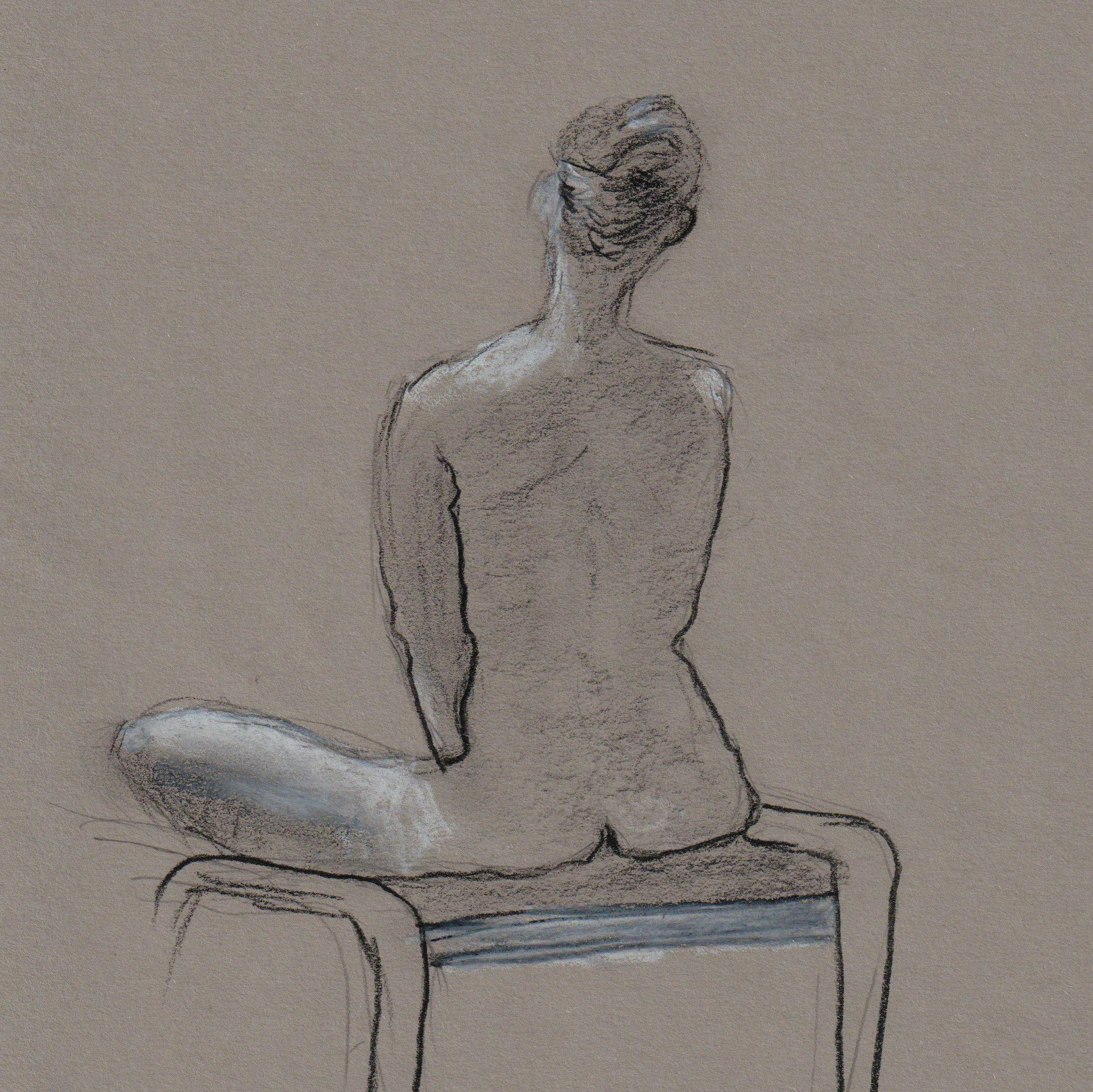 Life drawing2. Coloured pencil on paper. lorena.