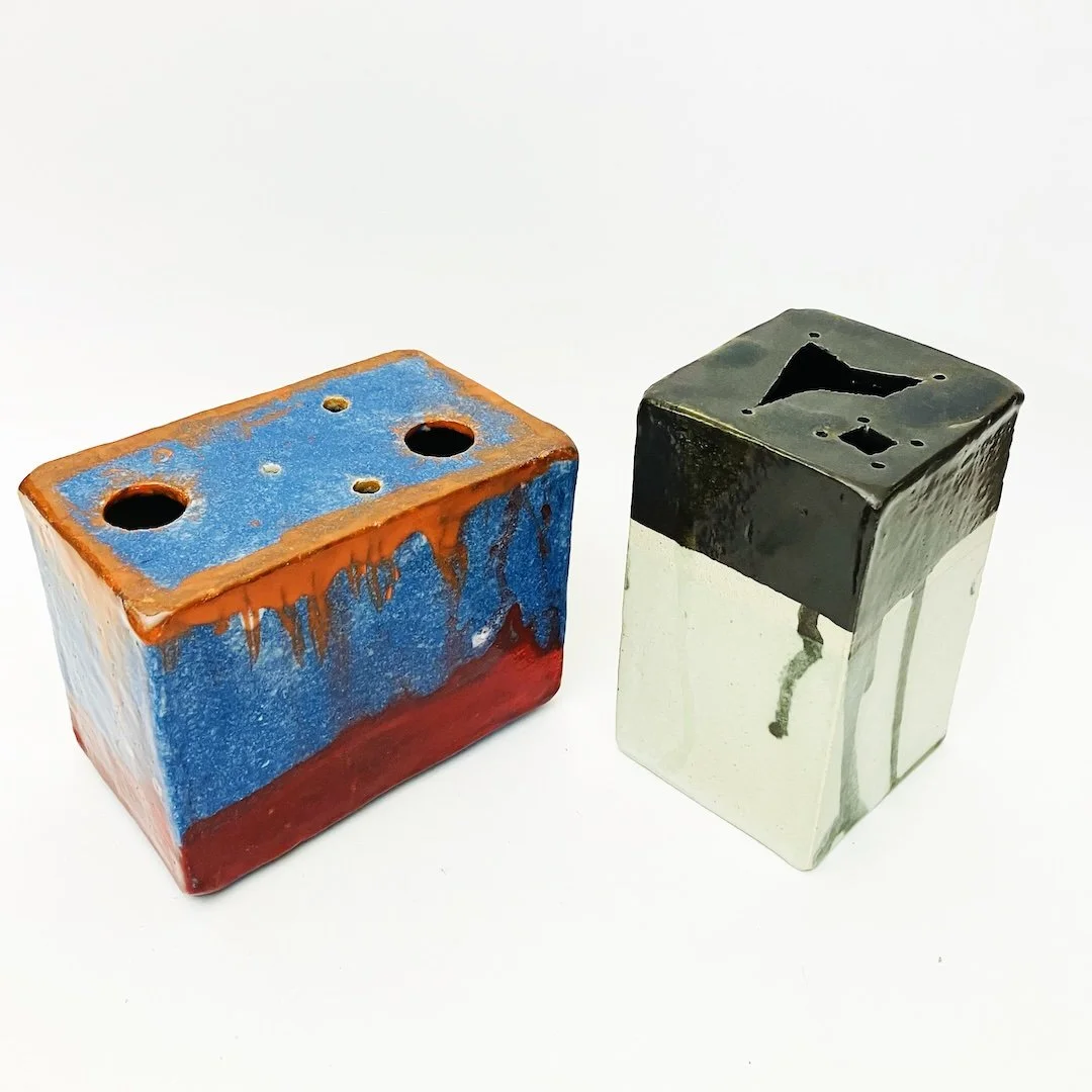 Flower pots, using slab technique.