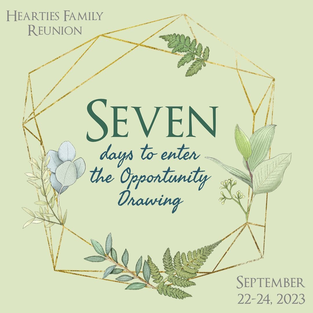 🚨🚨🚨It&rsquo;s OFFICIAL! 🚨🚨🚨The Opportunity Drawing process has begun! The form to enter is now LIVE at HeartiesFamilyReunion.com. The drawing is open NOW through next Monday, May 8th at 8pm ET/5pm PT. Enter any time between now and then and be 