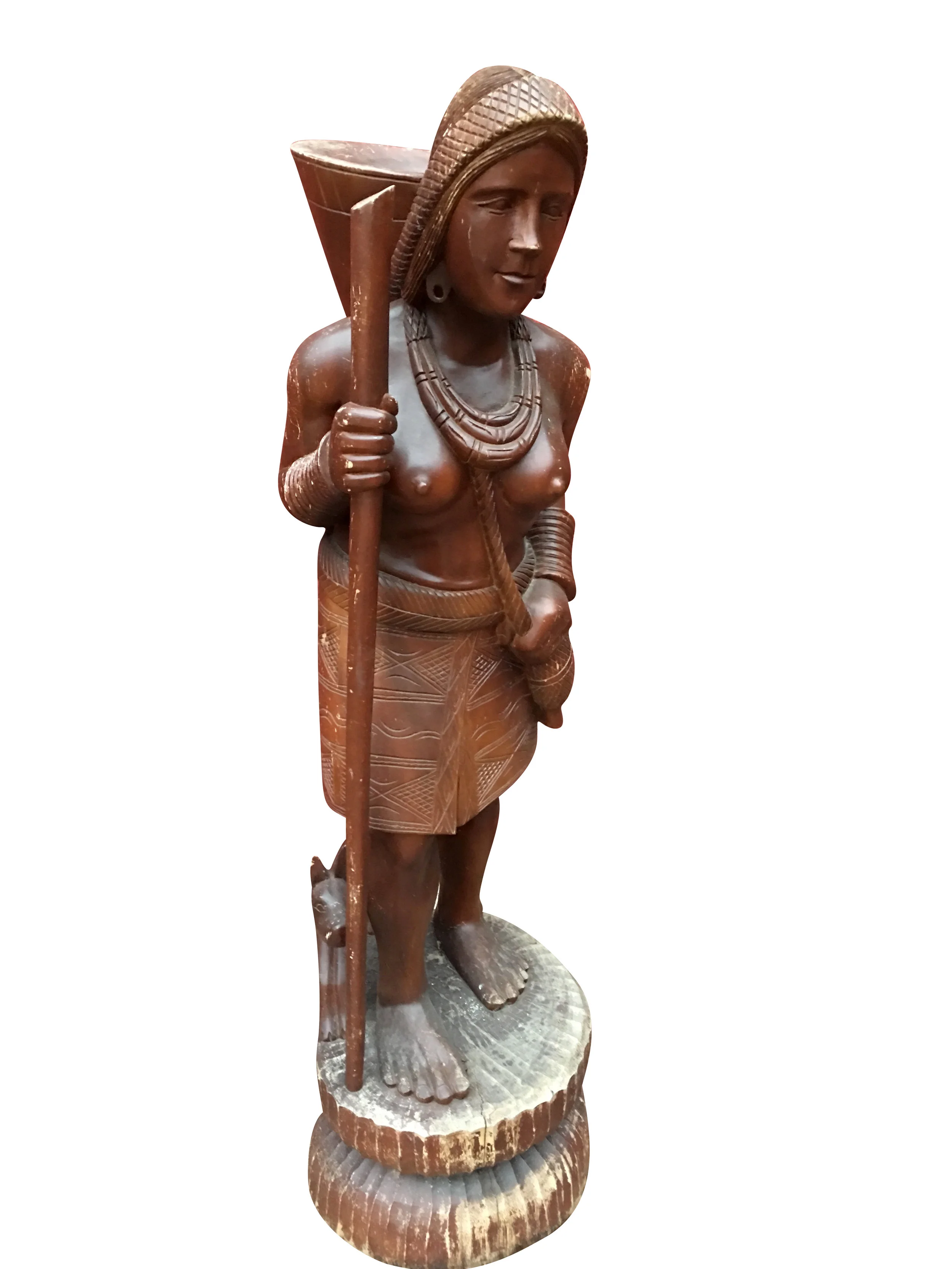 Vintage Indian Warrior Statue 