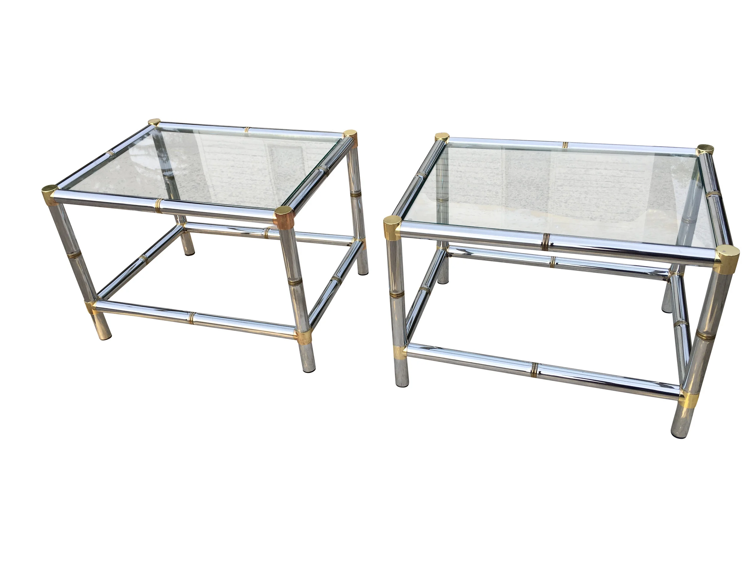 2 Beautiful MCM Glass end Tables