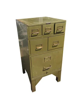Super Army Green Cool Vintage Industrial File Cabinet 