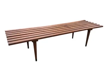 Mid Century Modern Slatted Bench 