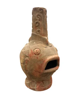 Vintage Outdoor Terra-cotta Fish Chimenea  