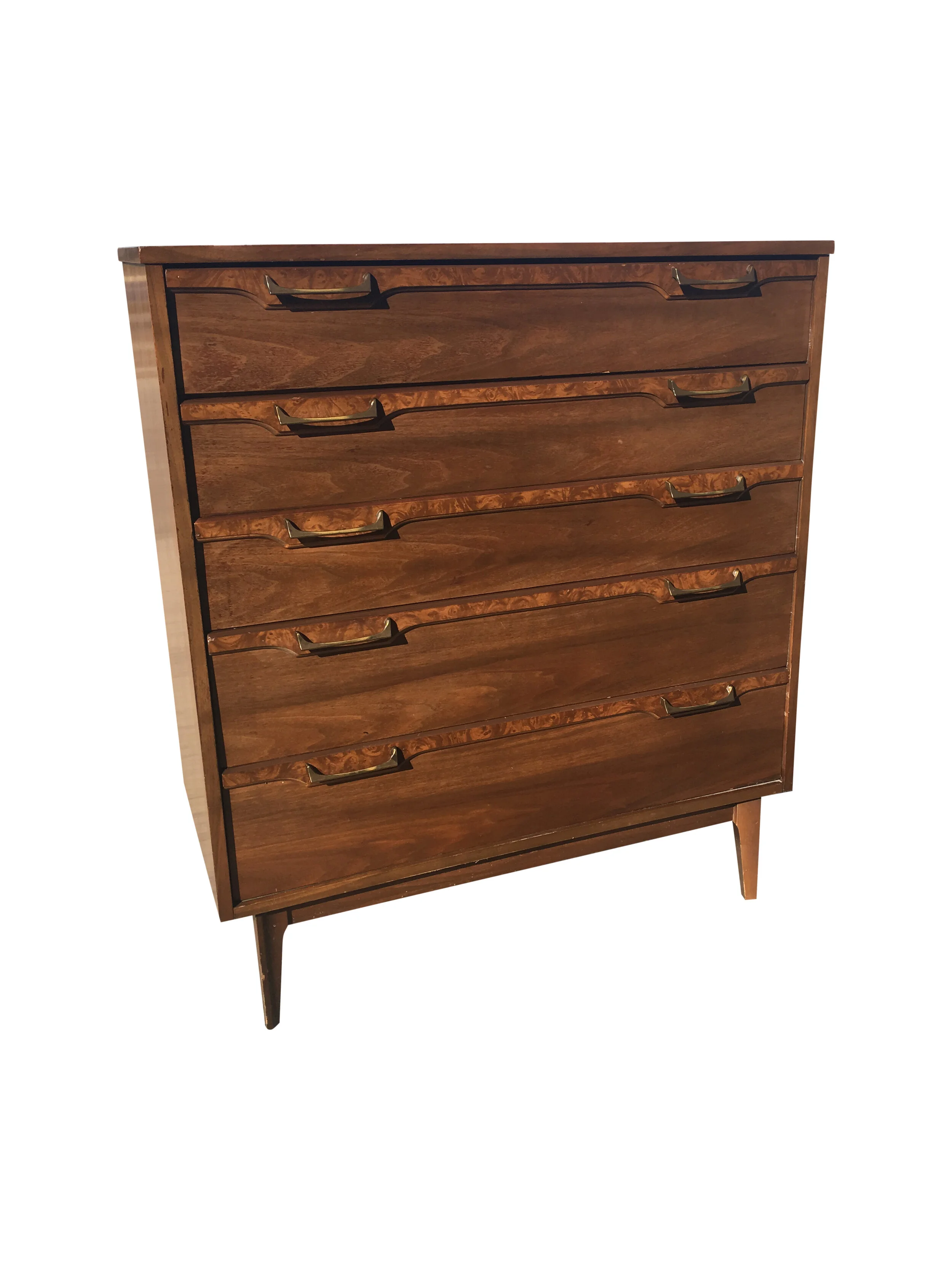 Mid Century Modern Higboy Burl-wood Dresser 