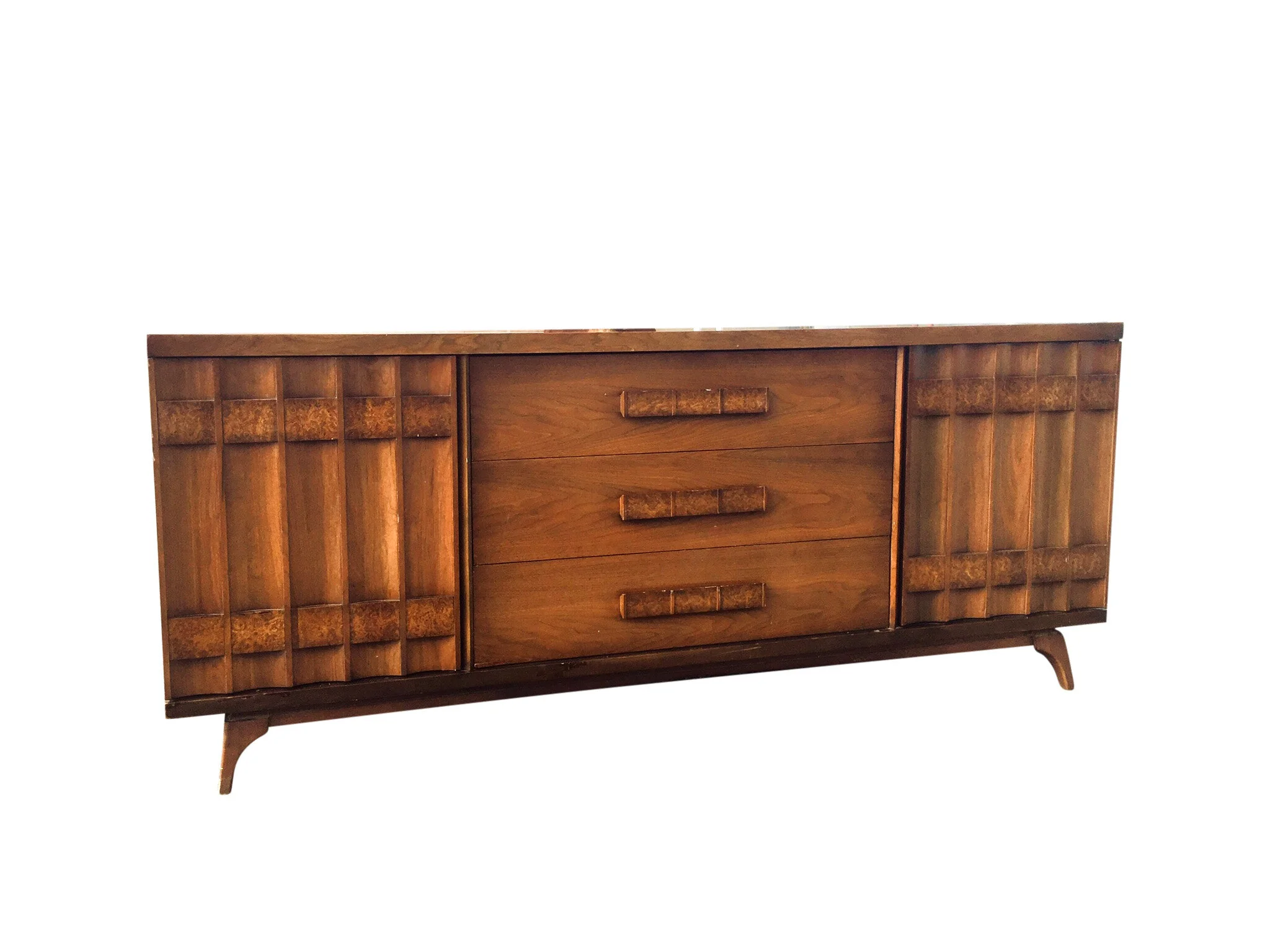 Mid Century Modern Burl-Wood Dresser 