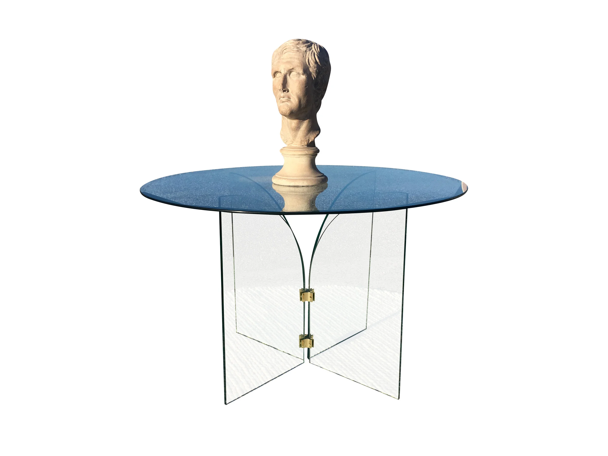 Mid Century Modern Glass Dining Table 