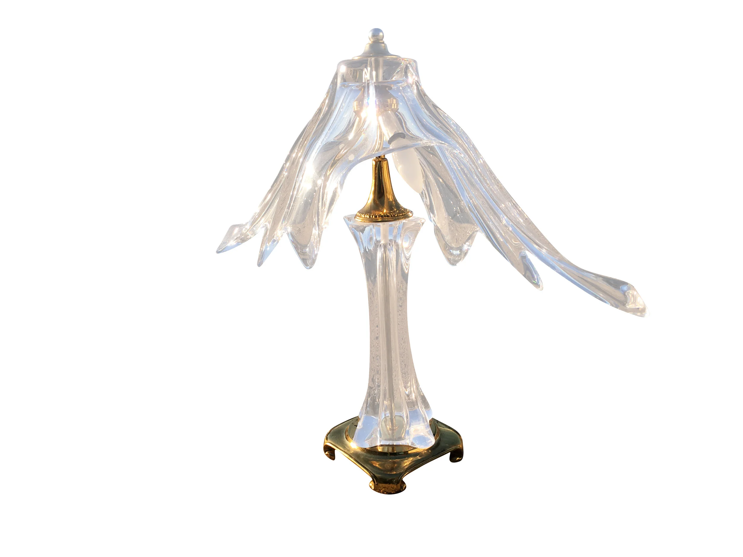 Super Heavy Mid Century Modern Glass Lamp