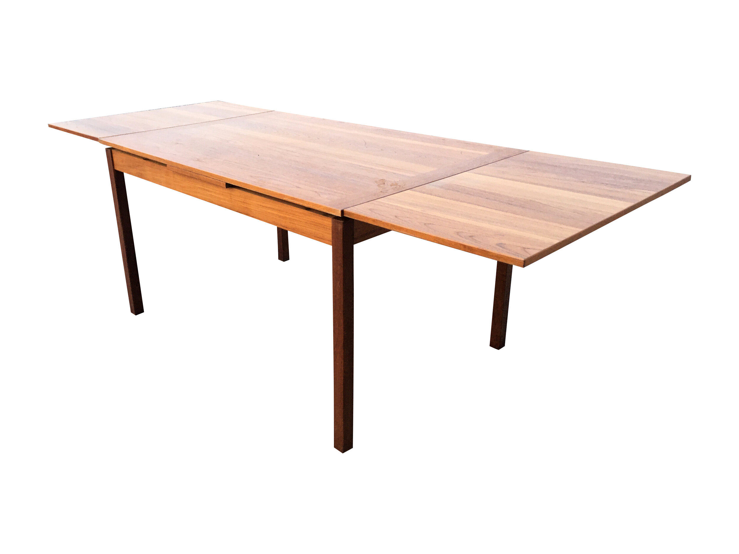 Danish Mid Century Modern Expandable Dining Table 