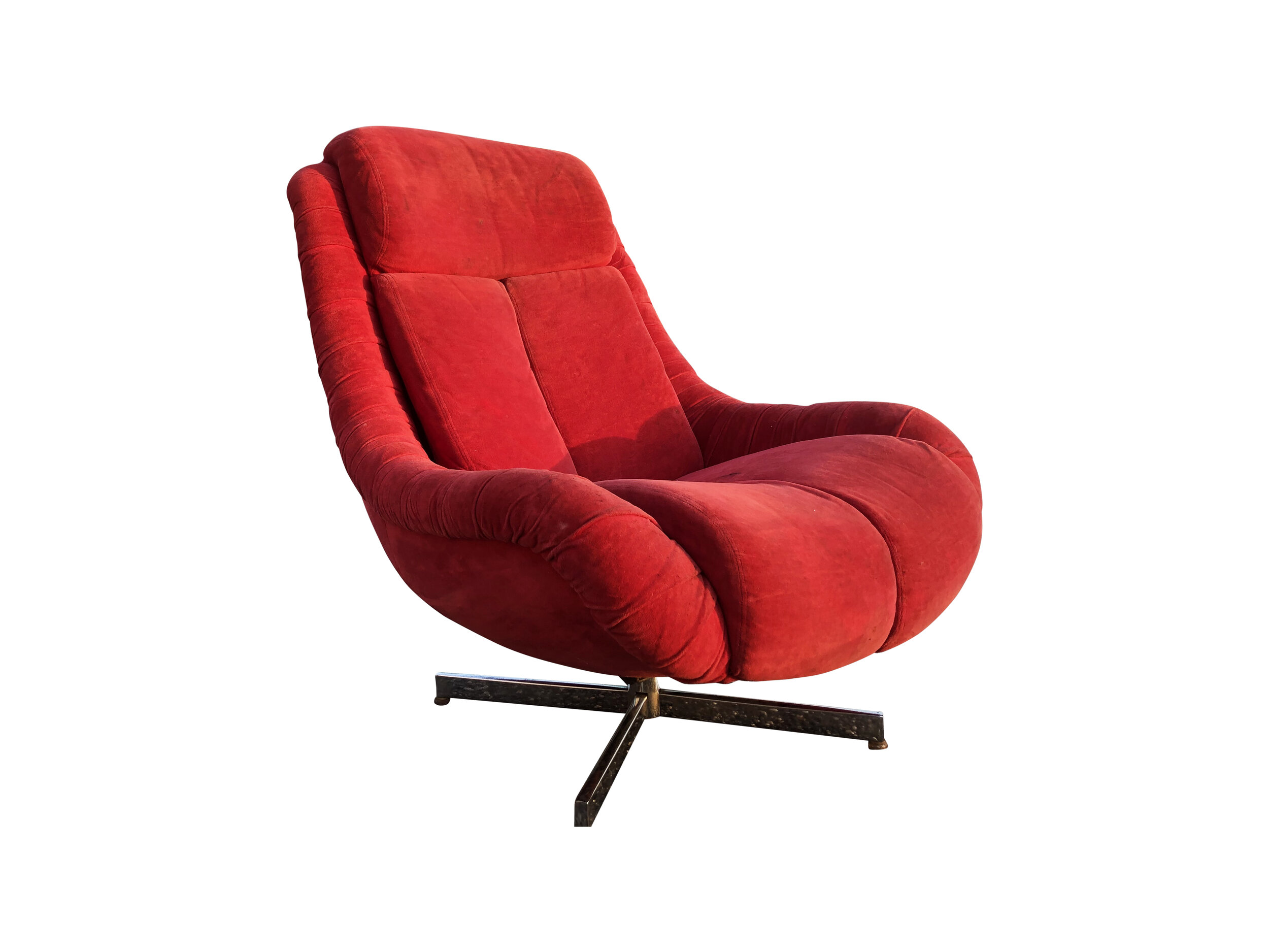 The Comfy chair Mid Century Modern Red Chair 