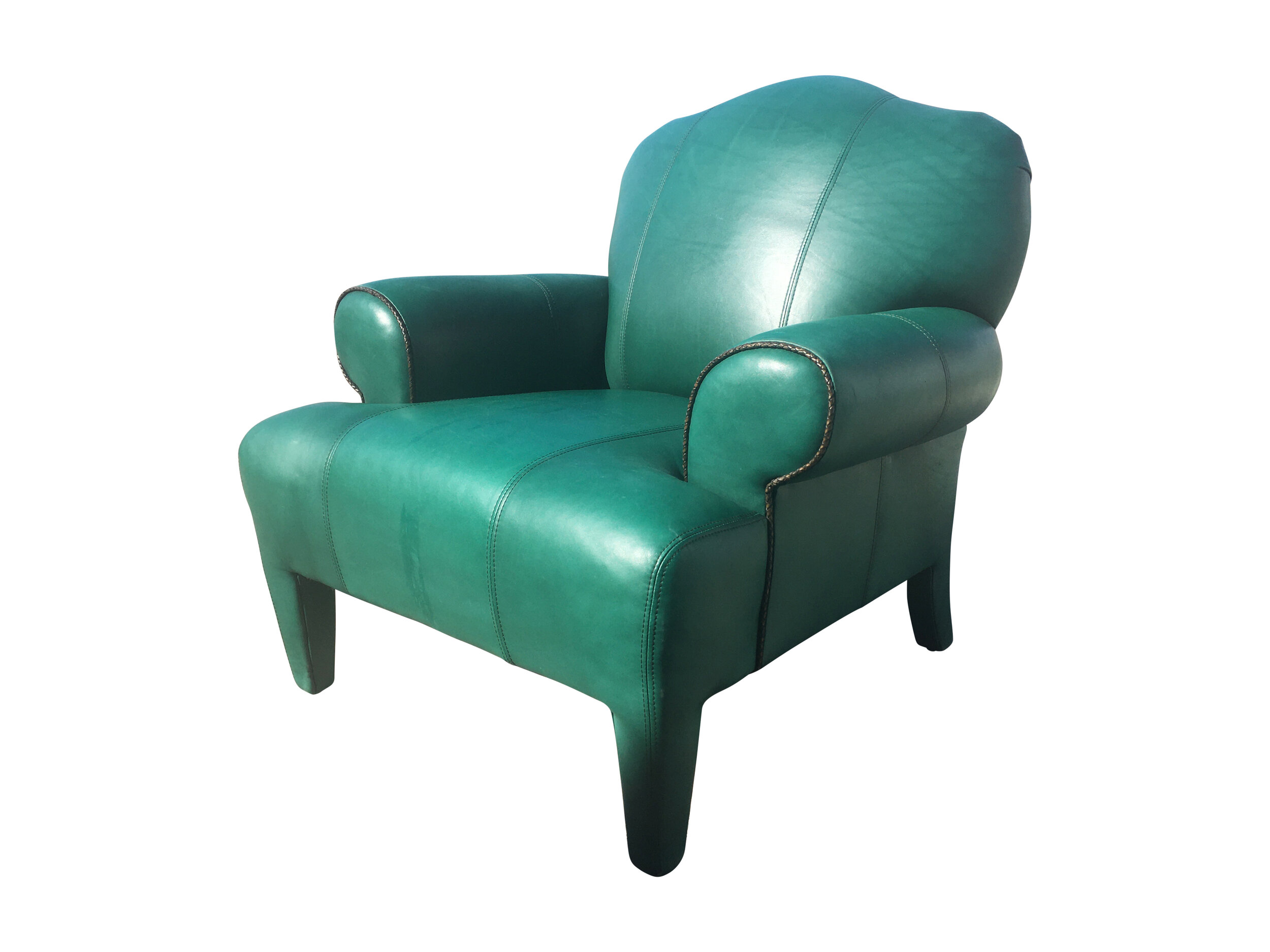 Stunning Mid Century Contemporary Geuniune Leather Chair  