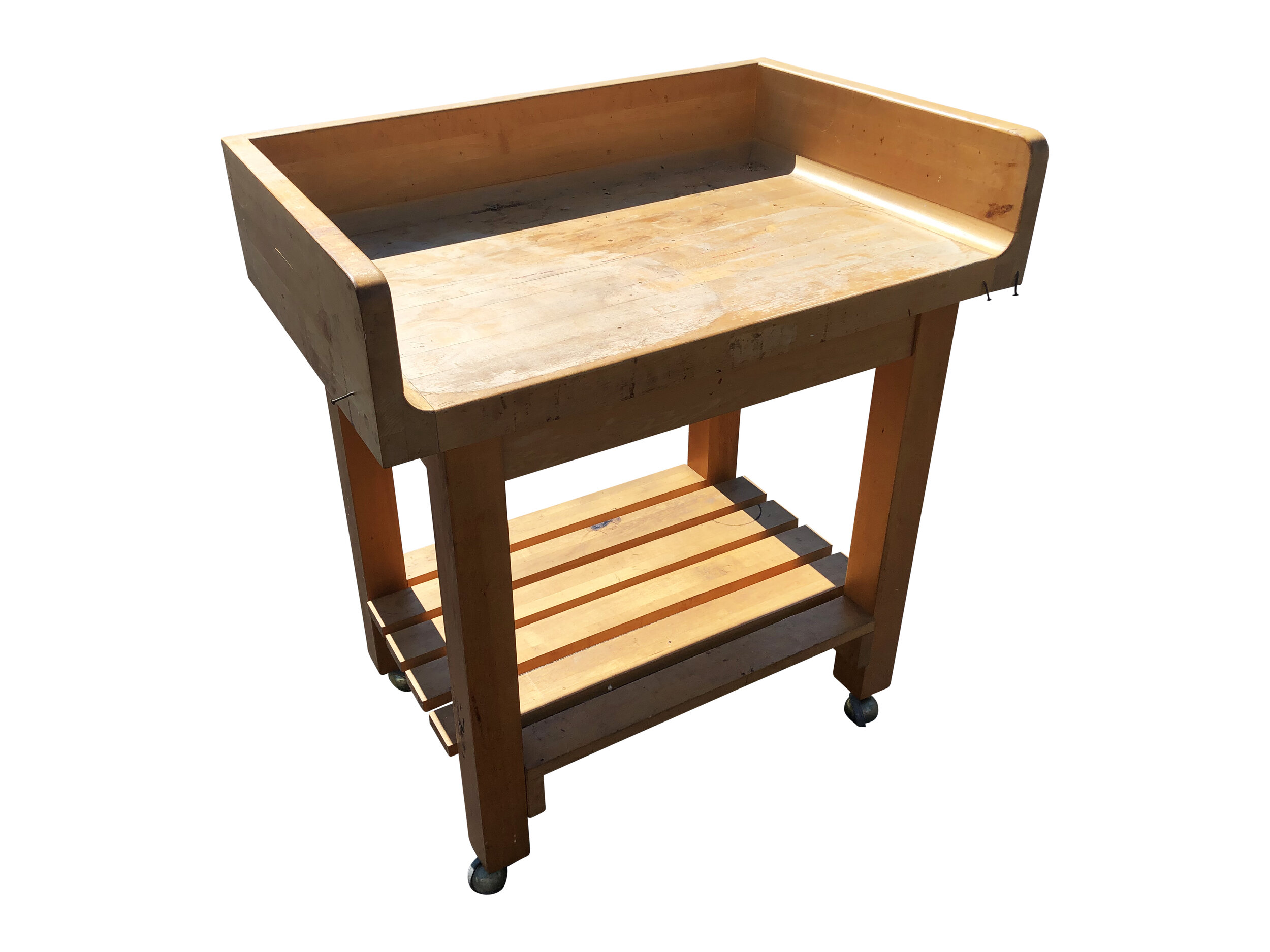 Solid Wood Refinished Bar Cart or Kitchen Cart 