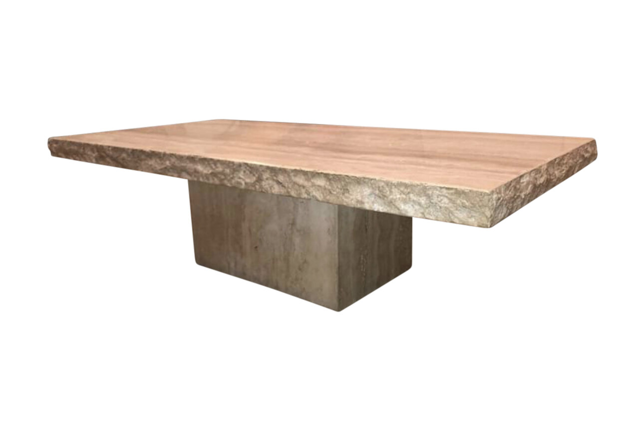 Mid Century Modern Travertine Coffee Table 