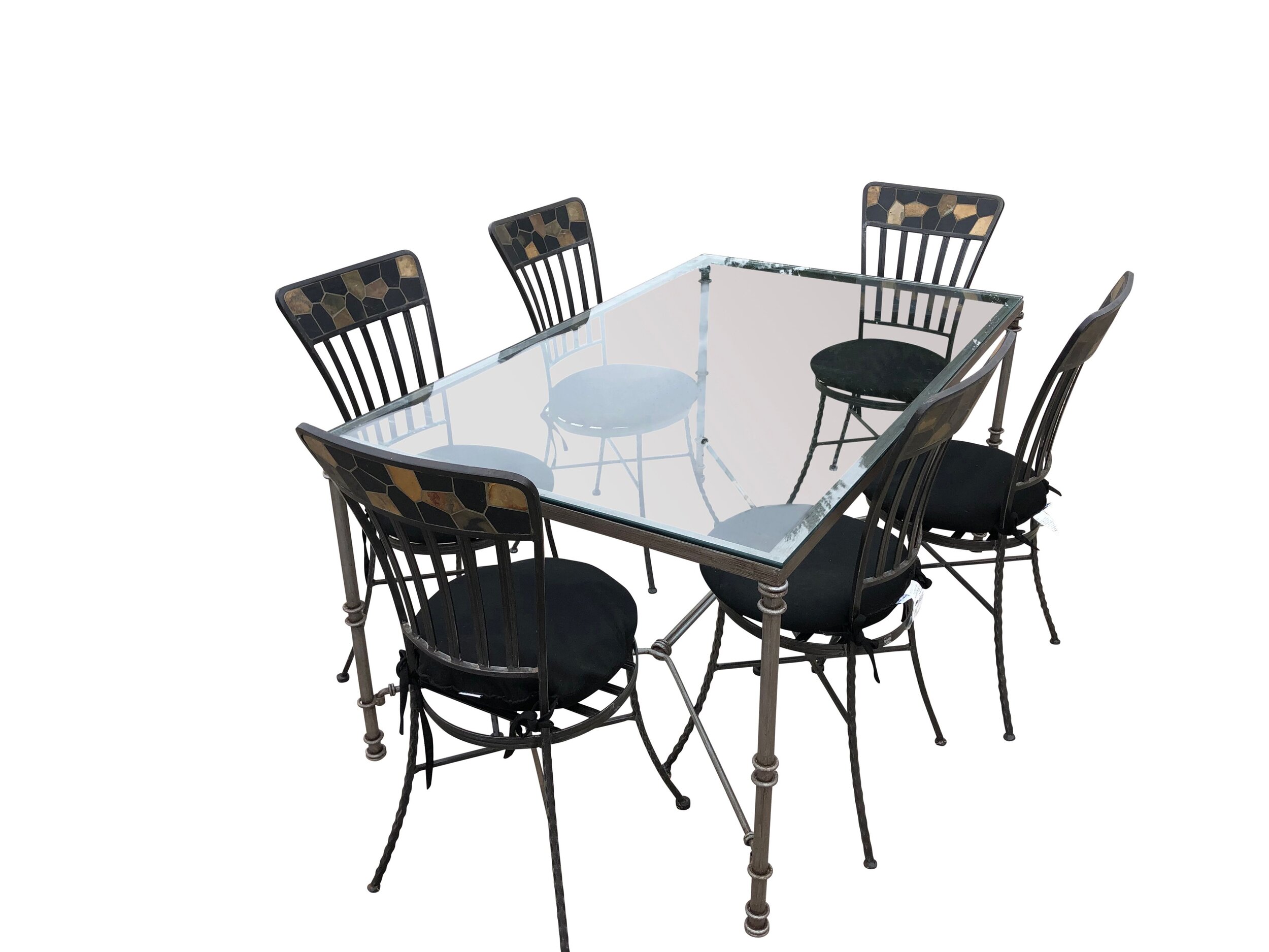 Amazing Indoor Outdoor Dining Table Set Wrought Iron