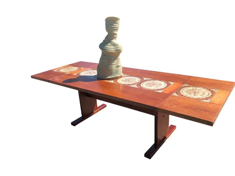 Danish Modern Tile Top Rosewood Dining Table 