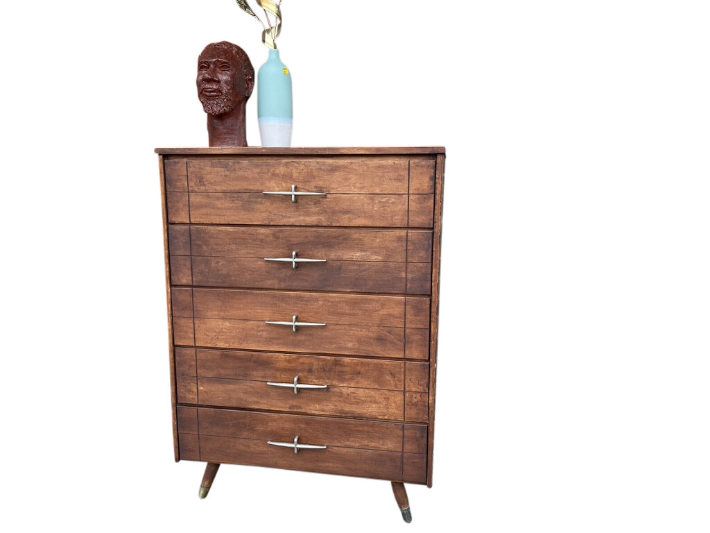 Mid Century Modern Tall Chest , Entry Way Piece 