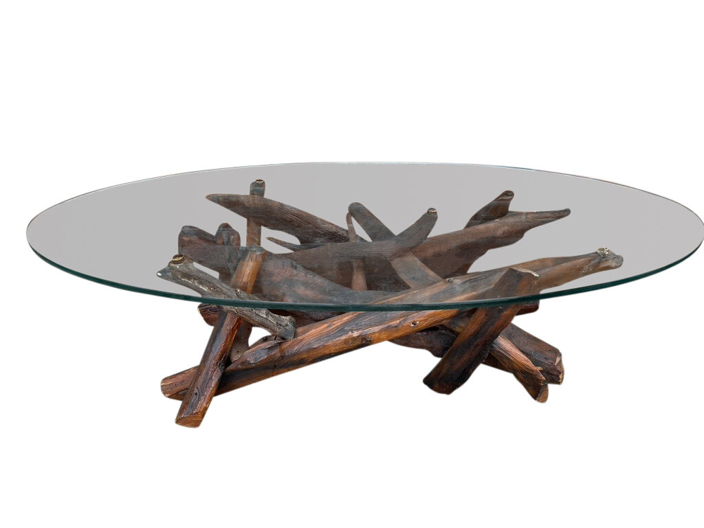 Mid Century Modern Driftwood Coffee Table 
