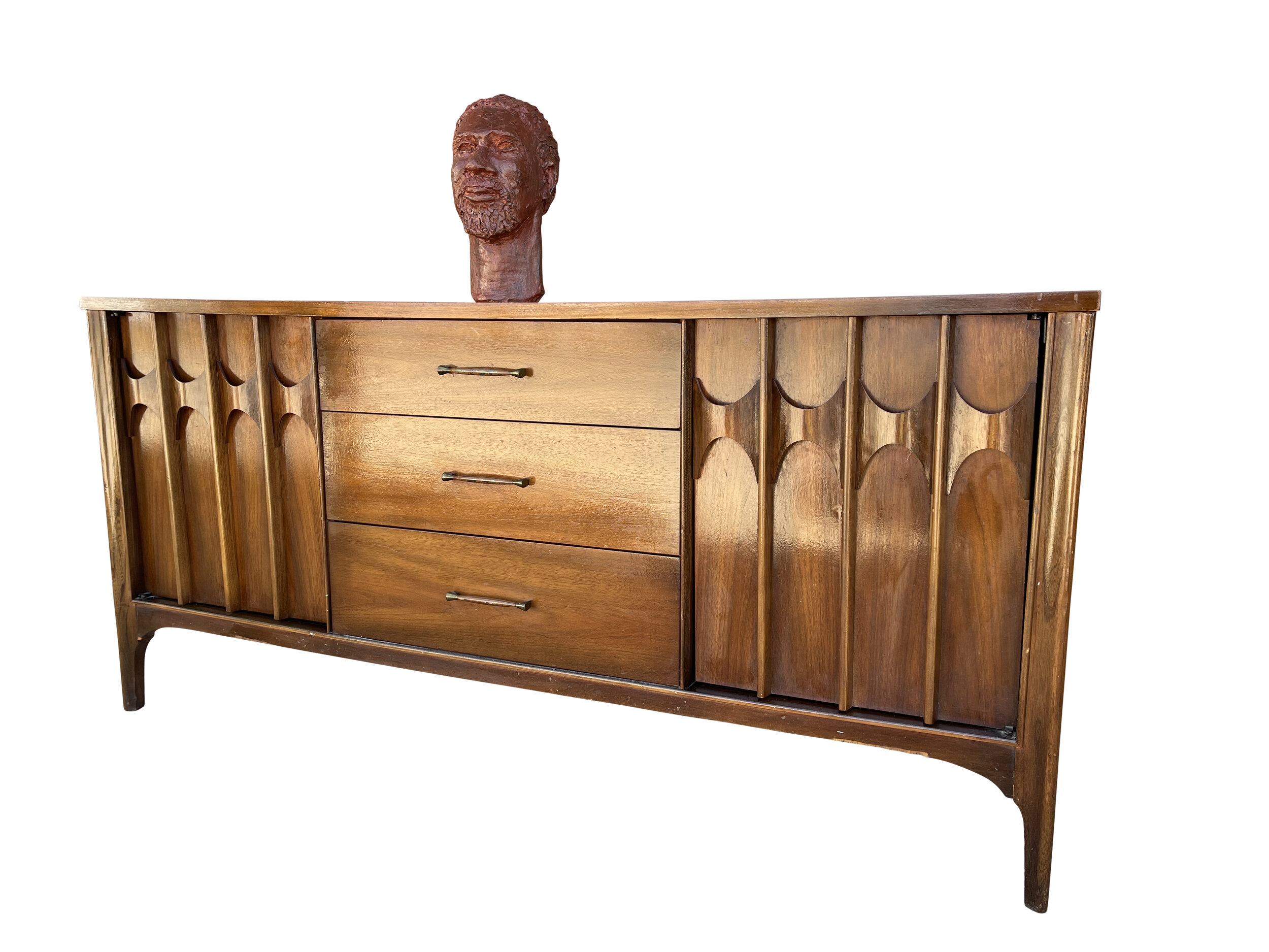 Sculpted Mid Century Modern Credenza Media Cabinet