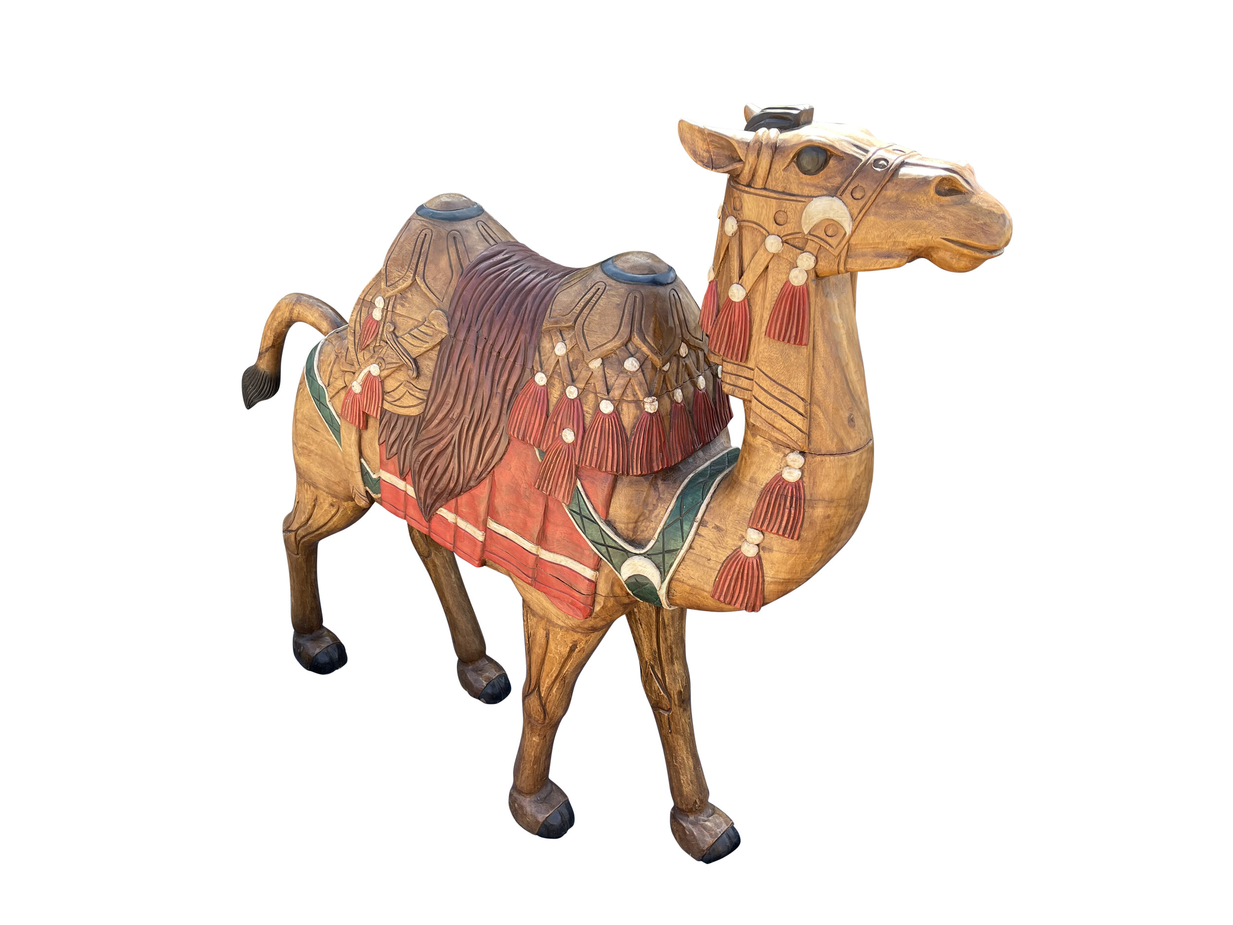 Monumental Life Size Solid Teak Camel 