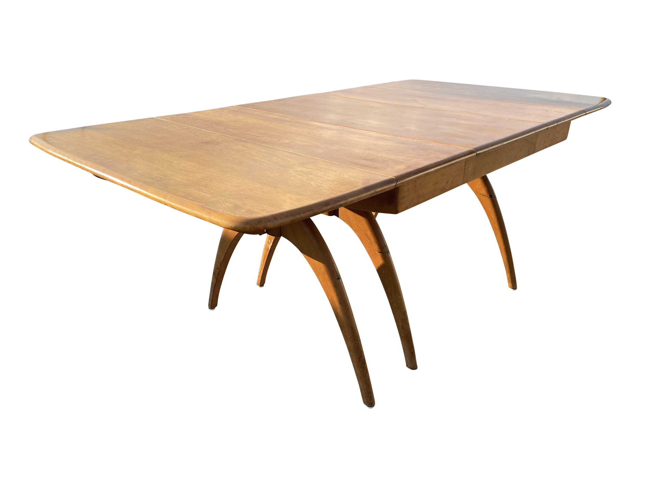 Mid Century Modern Heywood Wakefield Wishbone Dining Table With Leaf