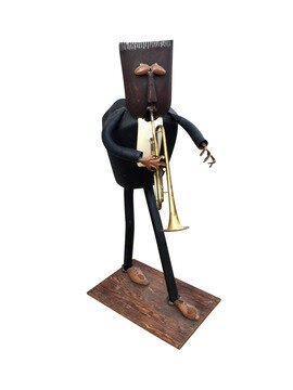 Unique Life Size Sculpture of African American Male 