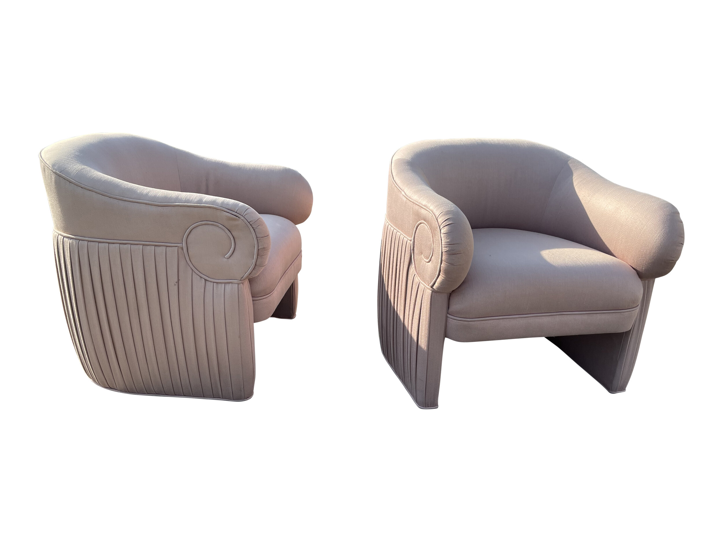 Pair of Art Deco Pink Swan Chairs 