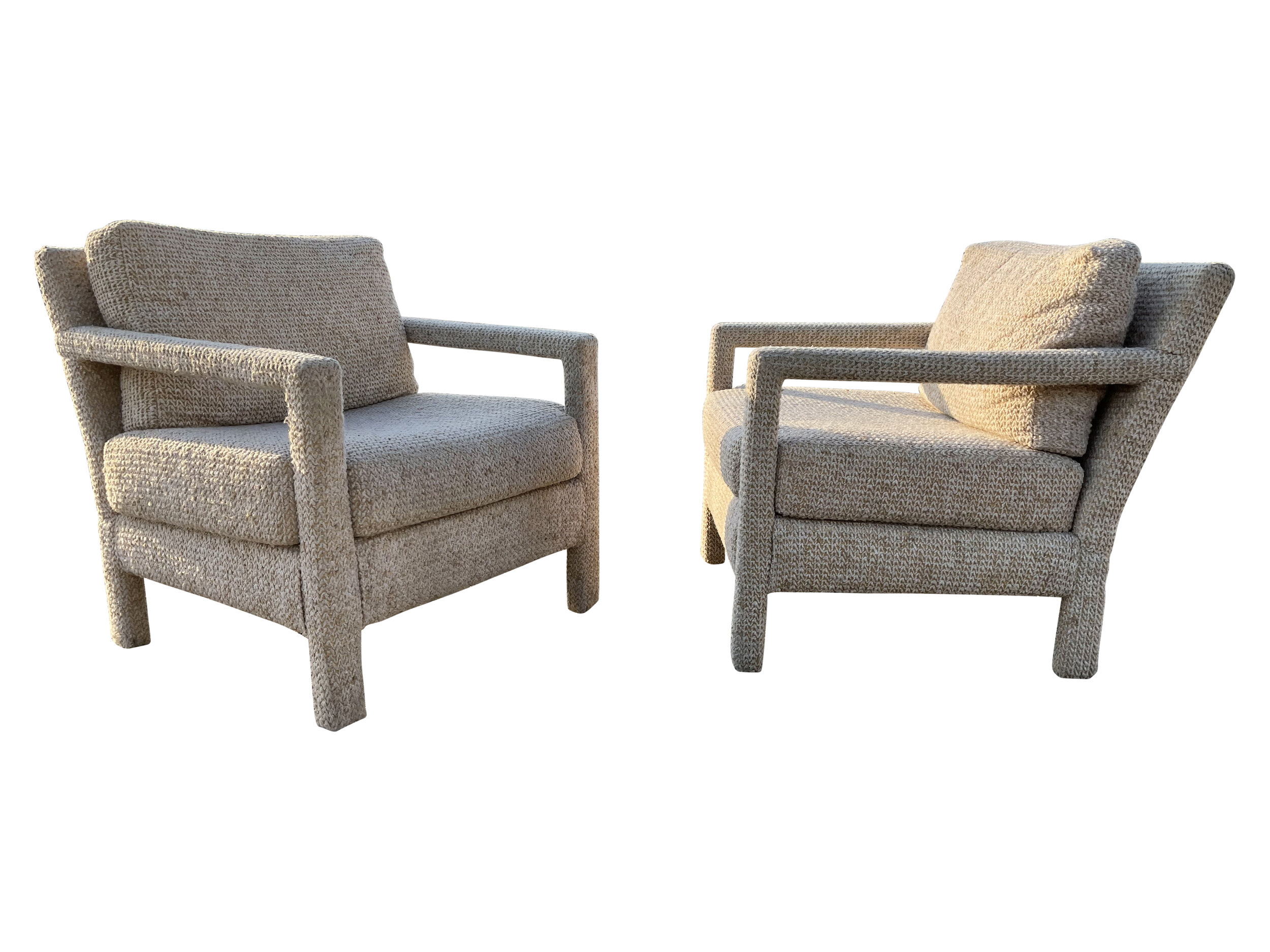 Pair of Mid Century Modern Boucle  