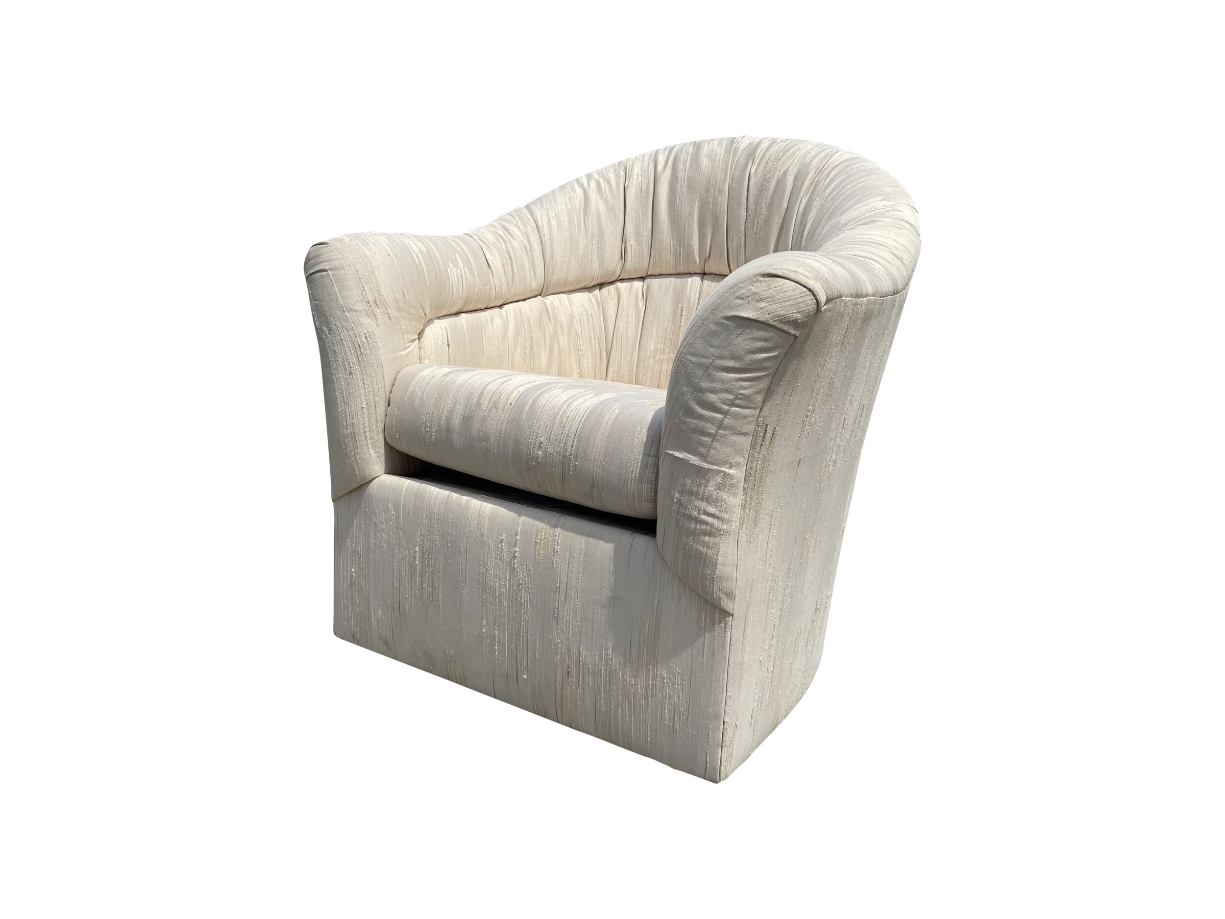 White Mid Century Modern Swan Chair 