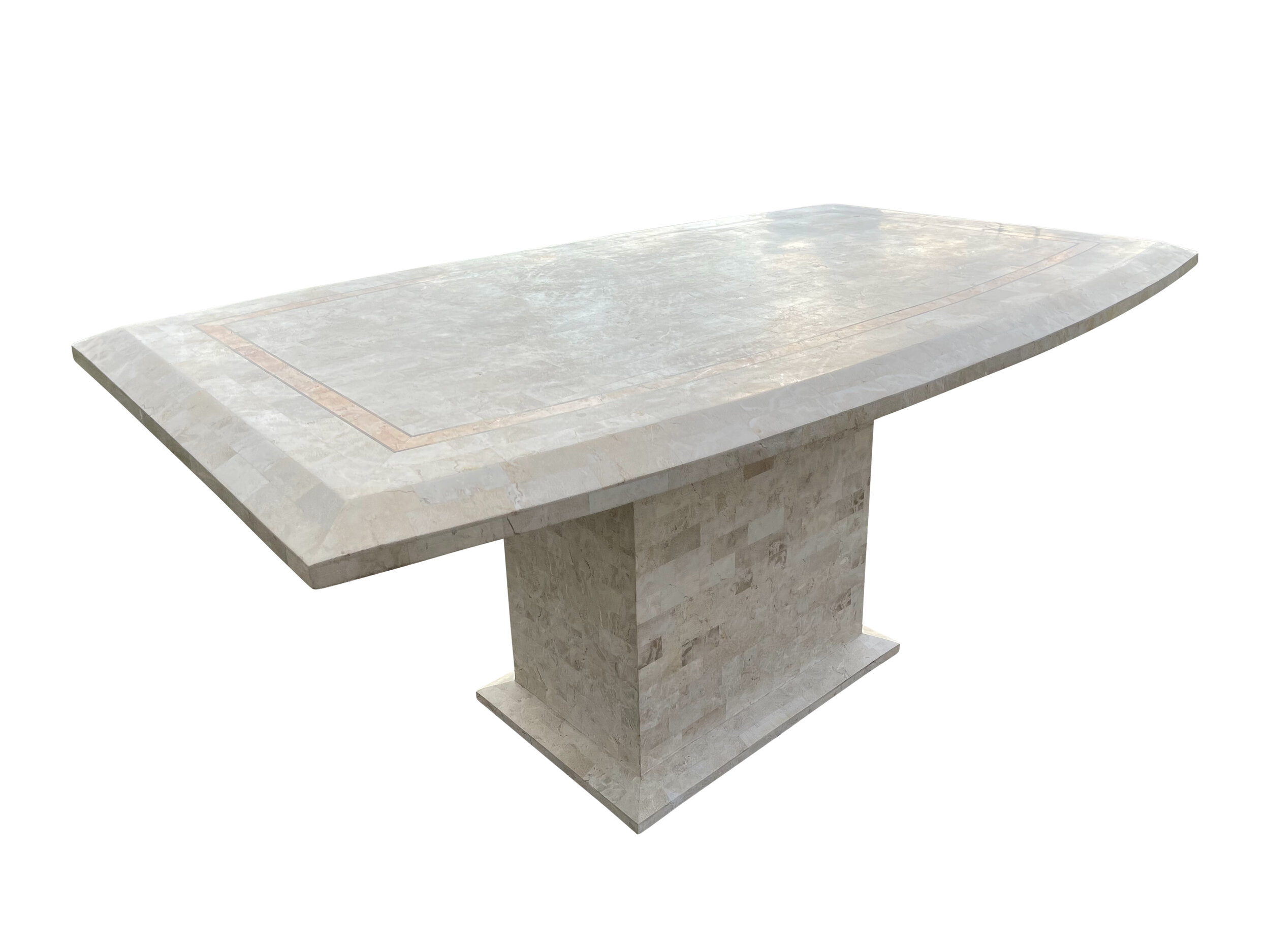 Mid Century Modern Marble Tessellated Dining Room Table 