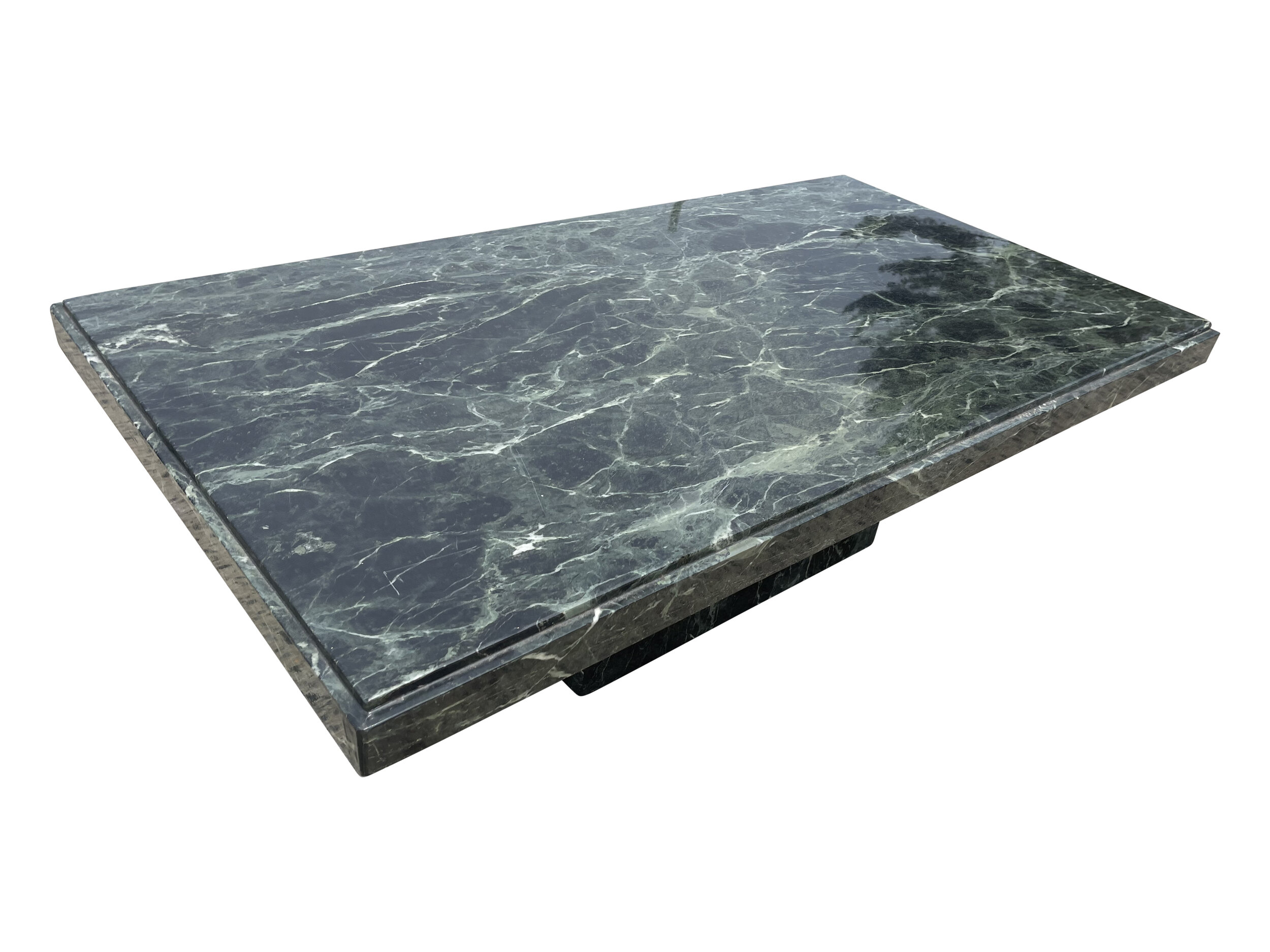 Monumental Mid Century Modern Solid Marble Coffee Table 