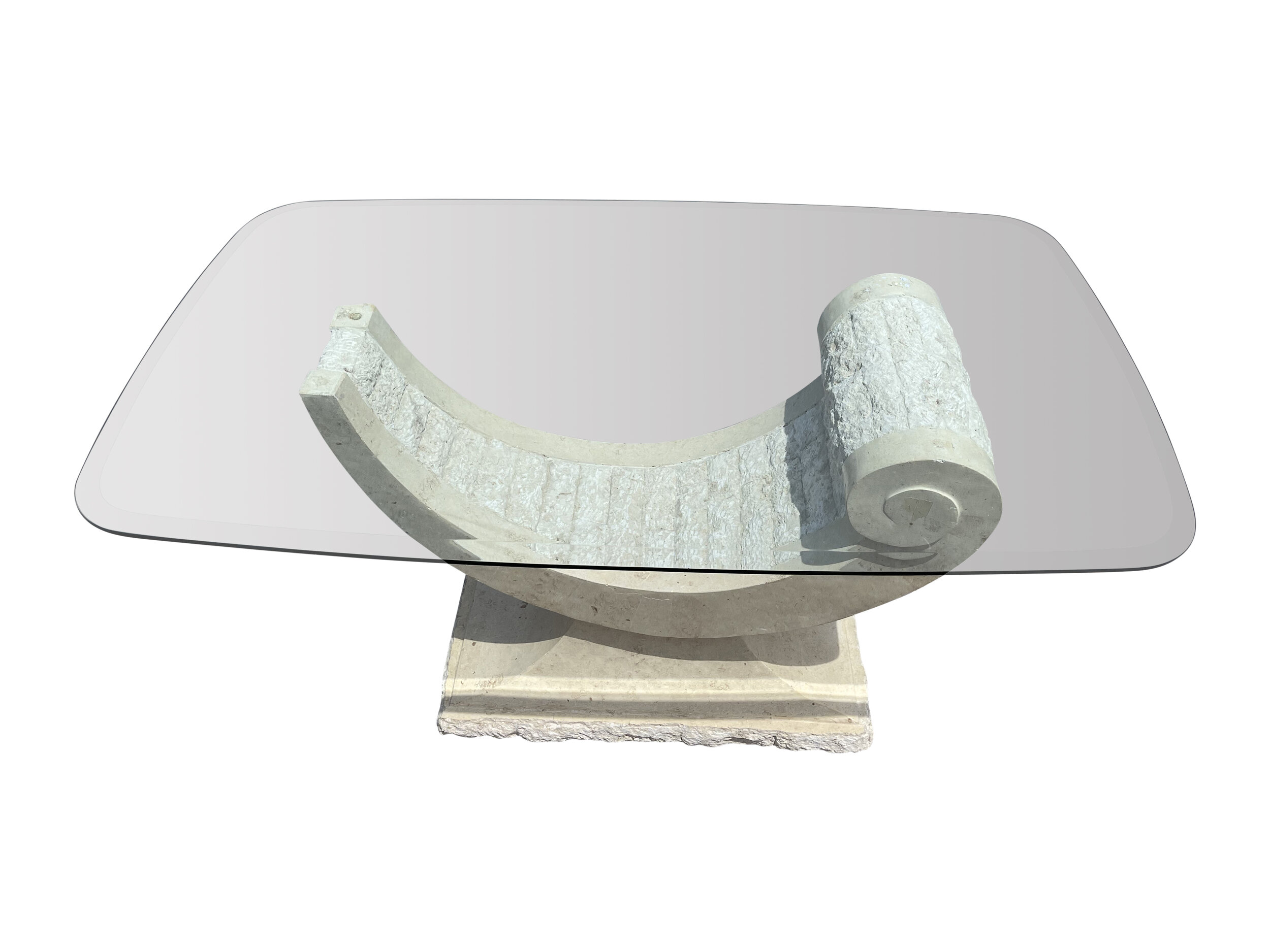 Coral Stone and Marble Console Entry Way Table 