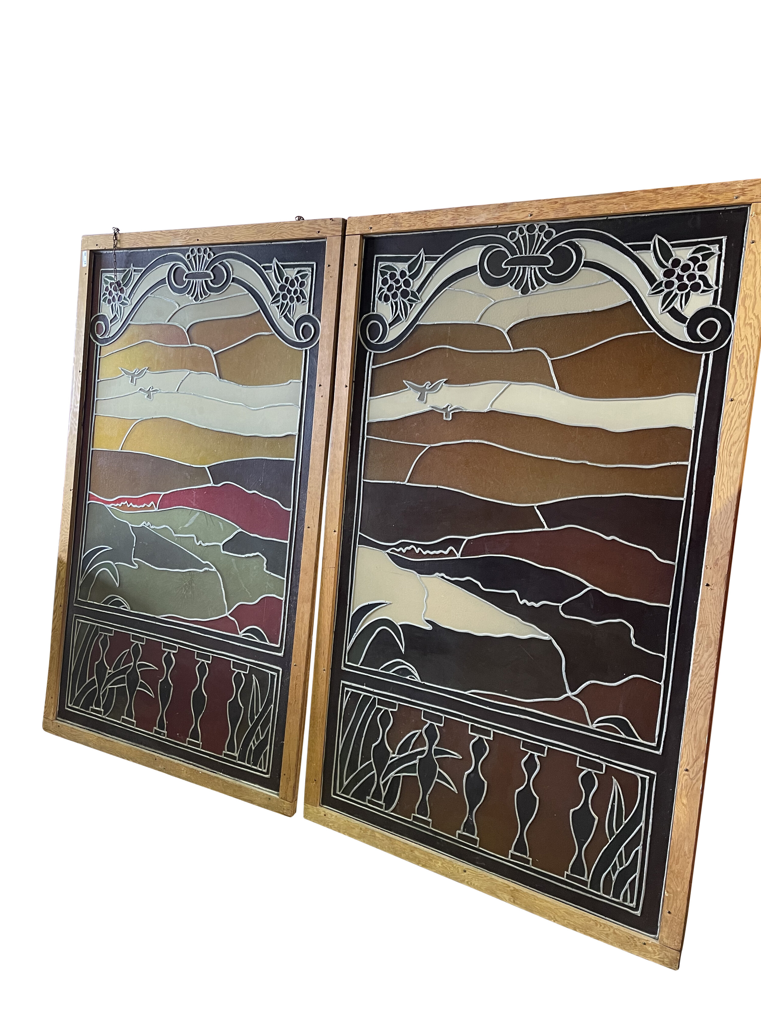 Monumental life Size Stained Glass Wall Panels 