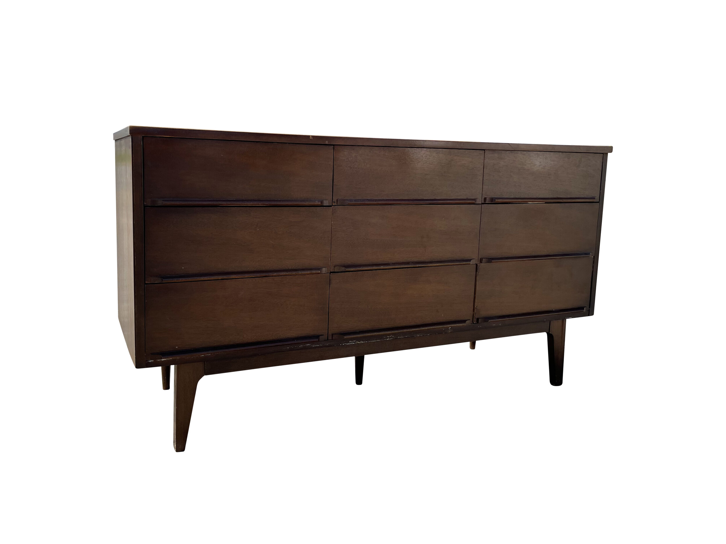 Mid Century Modern Six Drawer Credenza, Dresser Media Stand 
