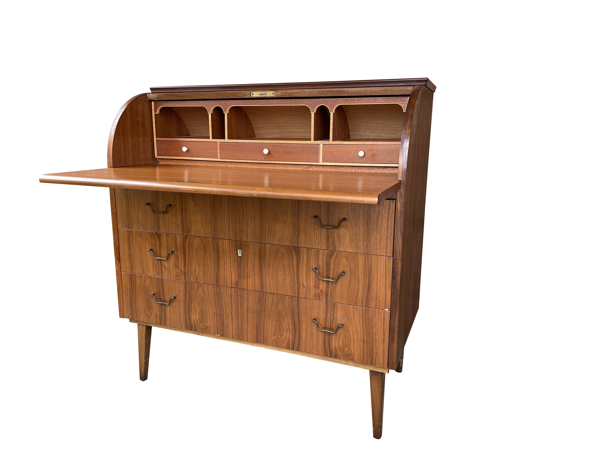 Mid Century Modern rosewood Roll Top Desk 