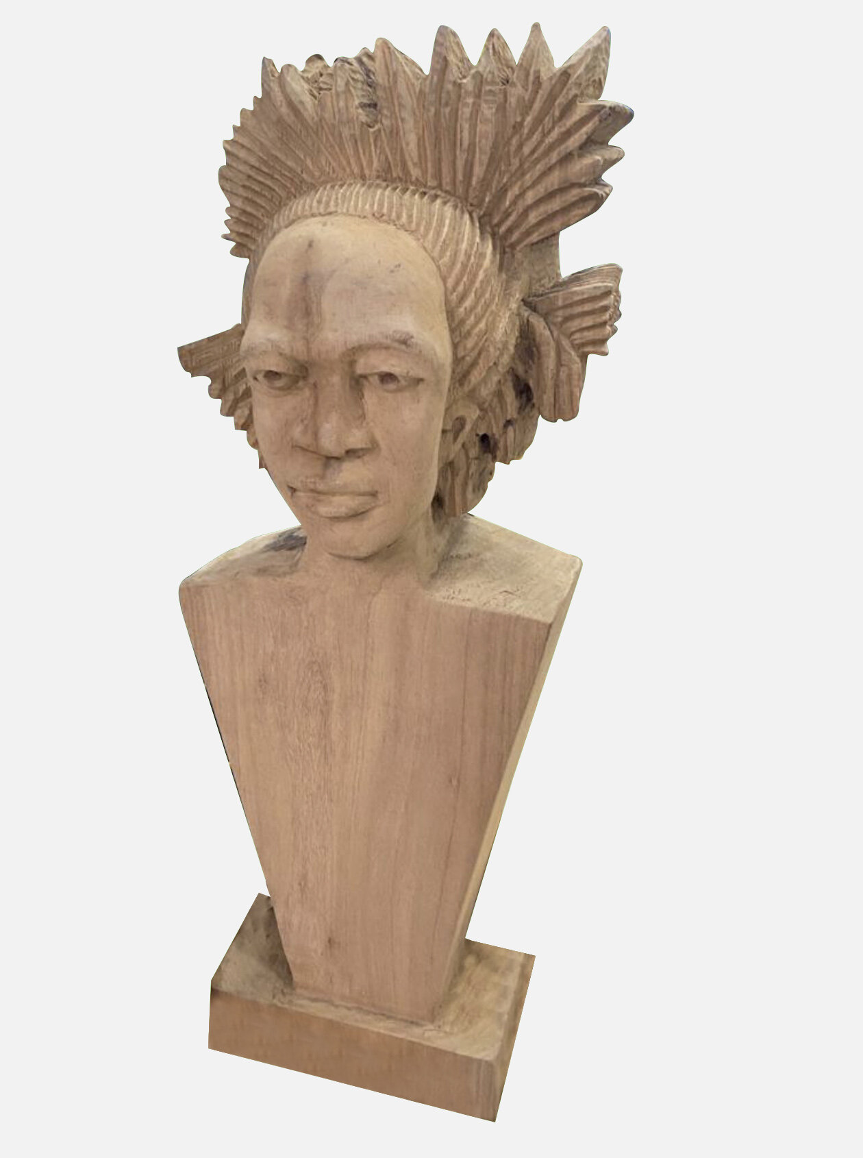 Large Rare Artist Carved Sculpture of Jean-Michel Basquiat