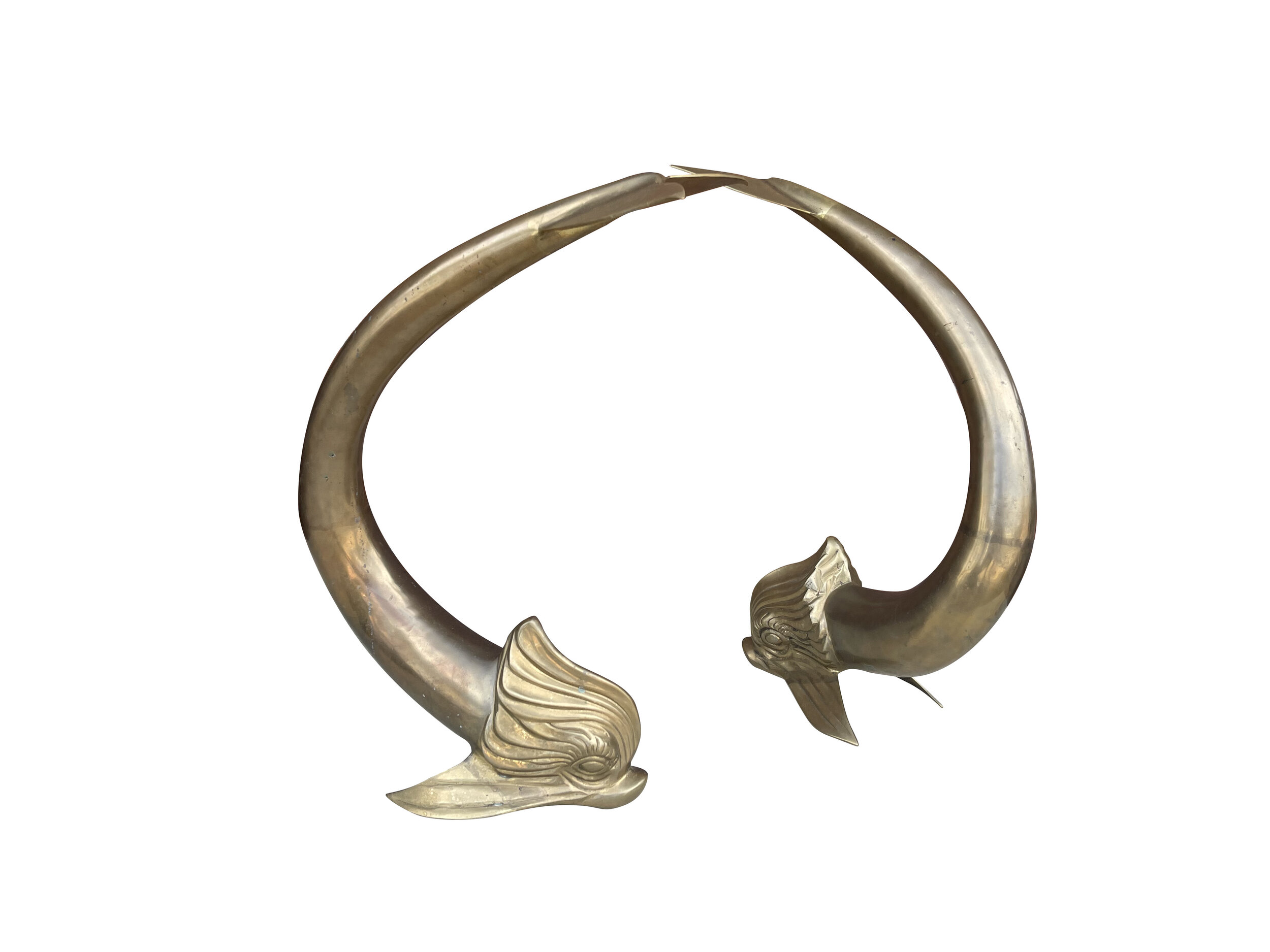 Mid Century Modern Brass Dolphins 
