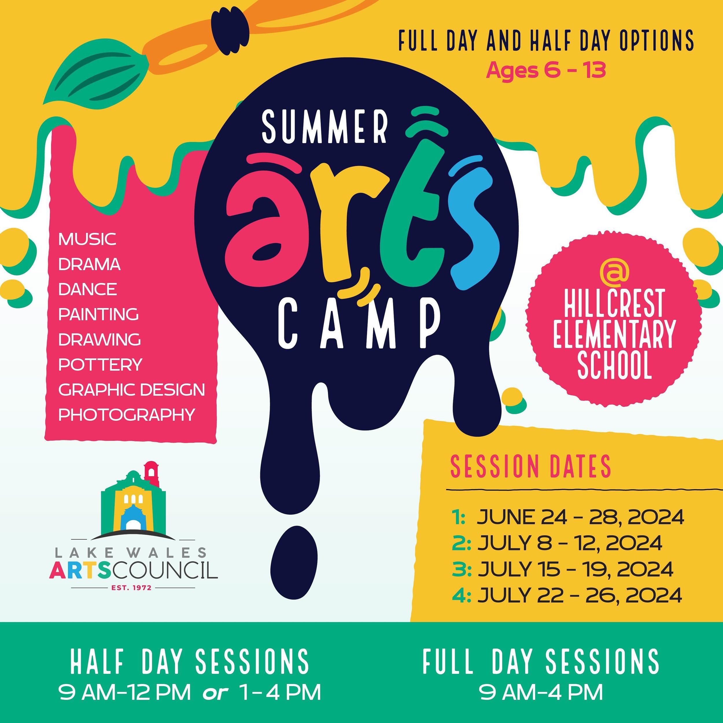 🎨 We look forward to hosting another successful year of Summer Arts Campa with the  @hillcrestelementaryhawks! Registration and scholarship details are now available on our website at LW-arts.org.