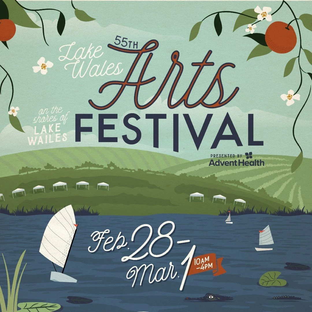 We're currently setting up for this weekend's festivities and super excited to see everyone at The 55th Lake Wales Arts Festival! We couldn't do any of this without our sponsors, volunteers, artists and our amazing staff and board members. 
Here is a