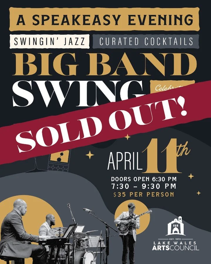 Event is officially SOLD OUT! If you missed your chance to attend this event, keep an eye out for the next as we plan to have another next season!

#lakewalesartscouncil #supportthearts #lakewalesevents #supportlocalartists #speakeasy