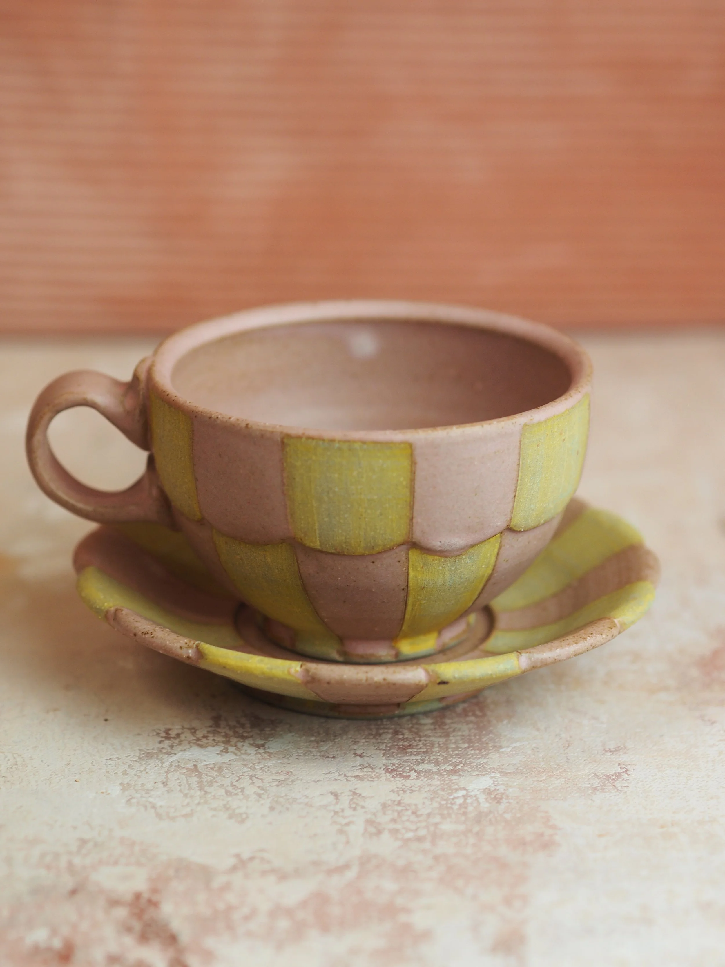 Cup and Saucer in Yellow and Bloom
