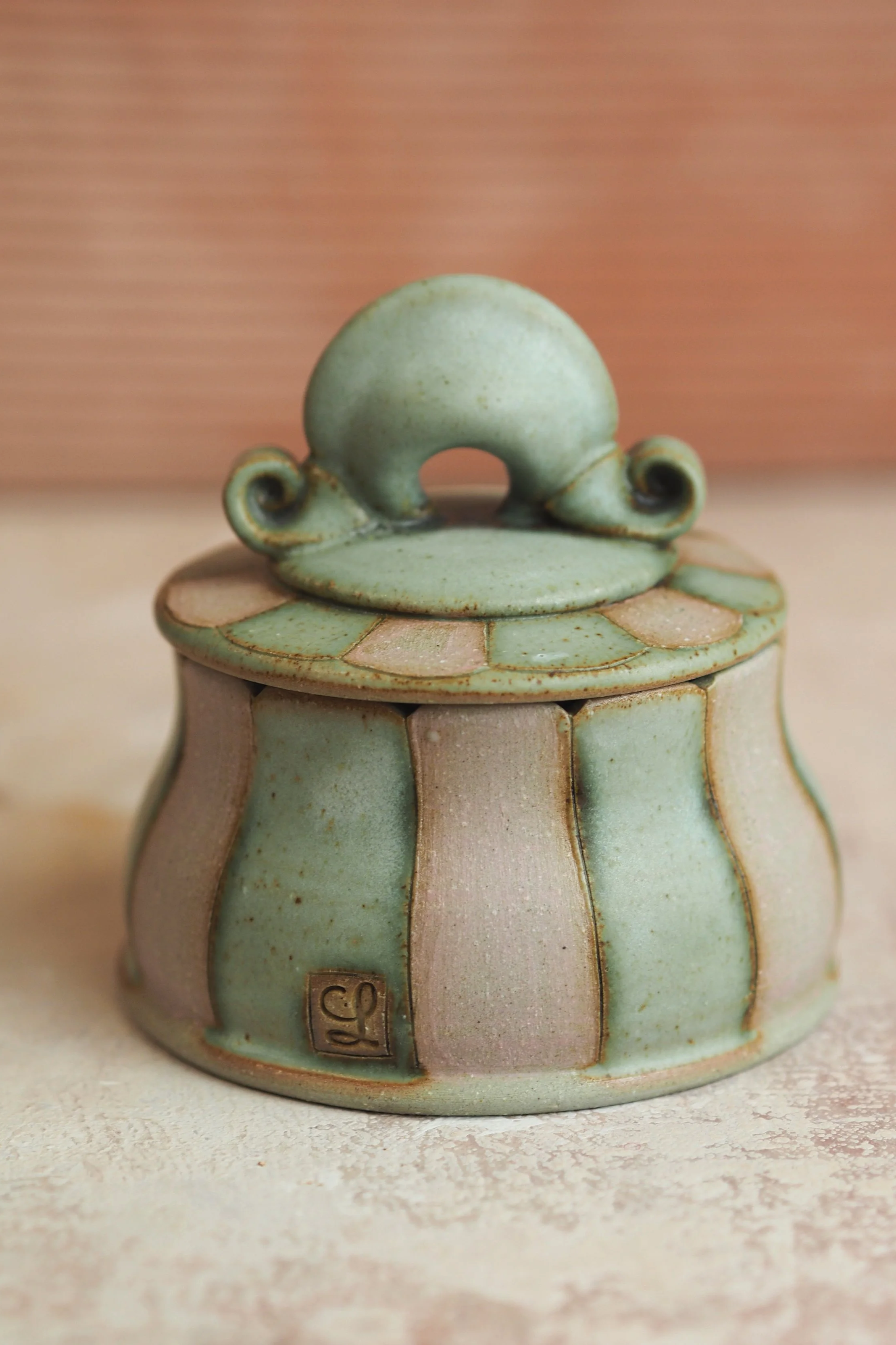 Striped Jar in Yellow and Bloom