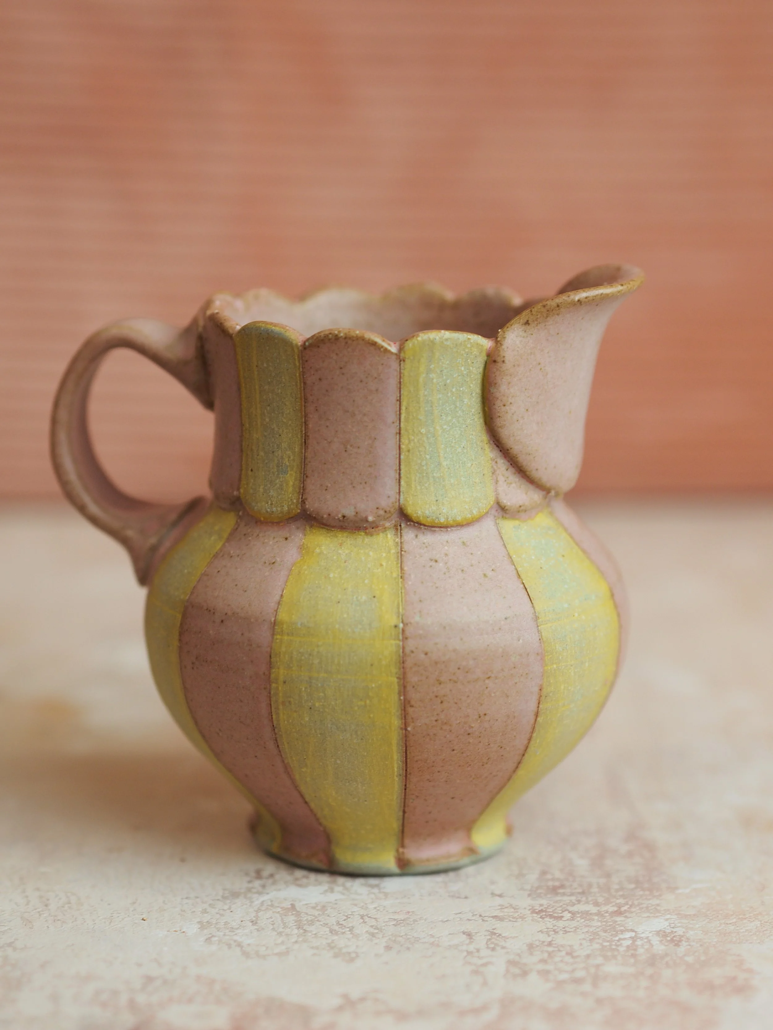 Milk Jug in Blush and Yellow