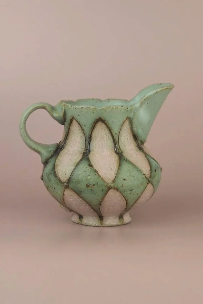 Harlequin Milk Jug in Sage