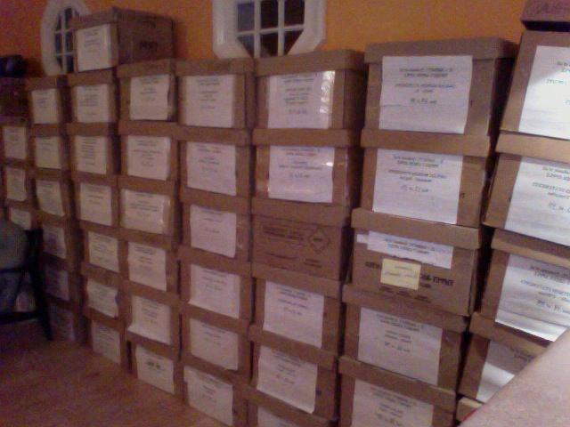 Boxes of trial files reviewed in writing this book.