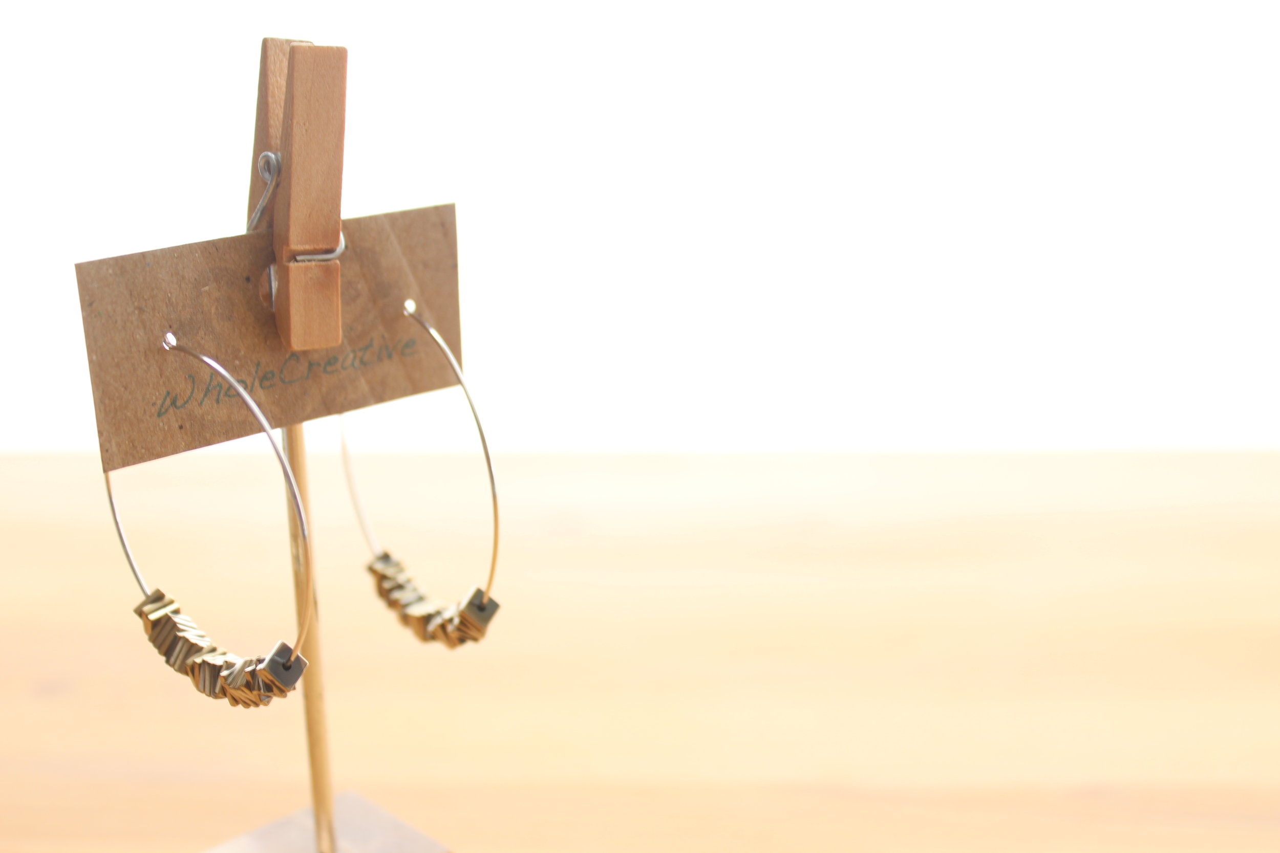 Hematite Beaded Hoops