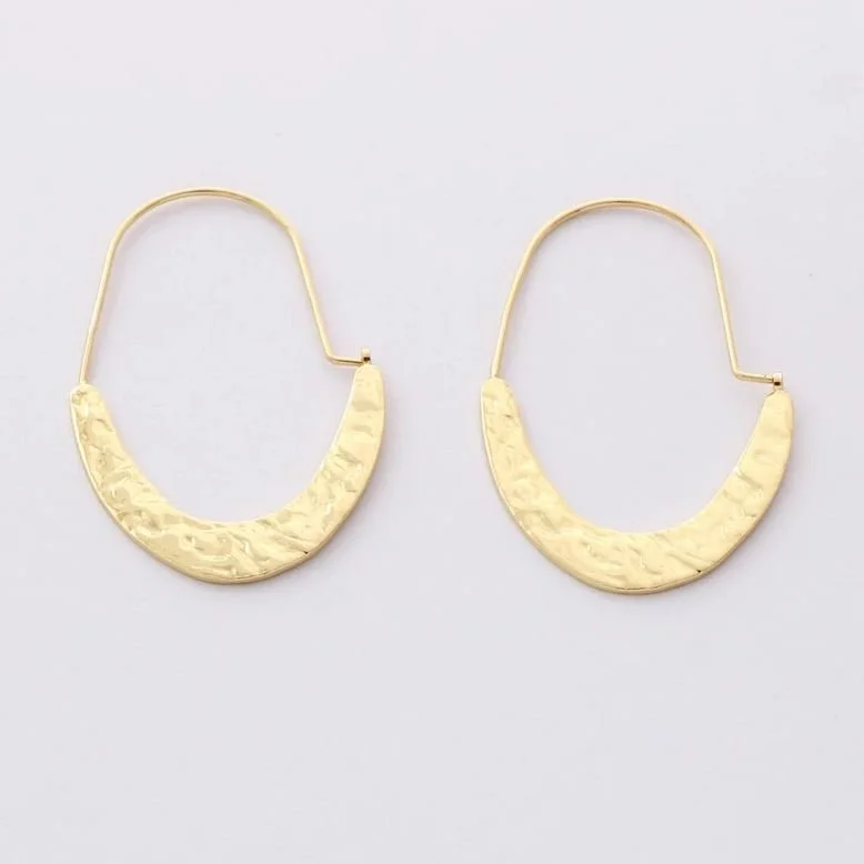 Hammered Oval Earrings